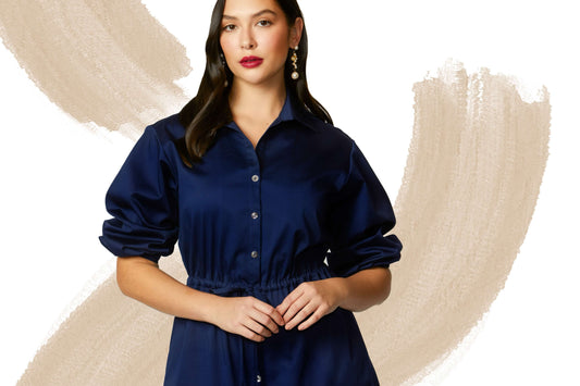 The Allure of the Cara Navy Shirtdress