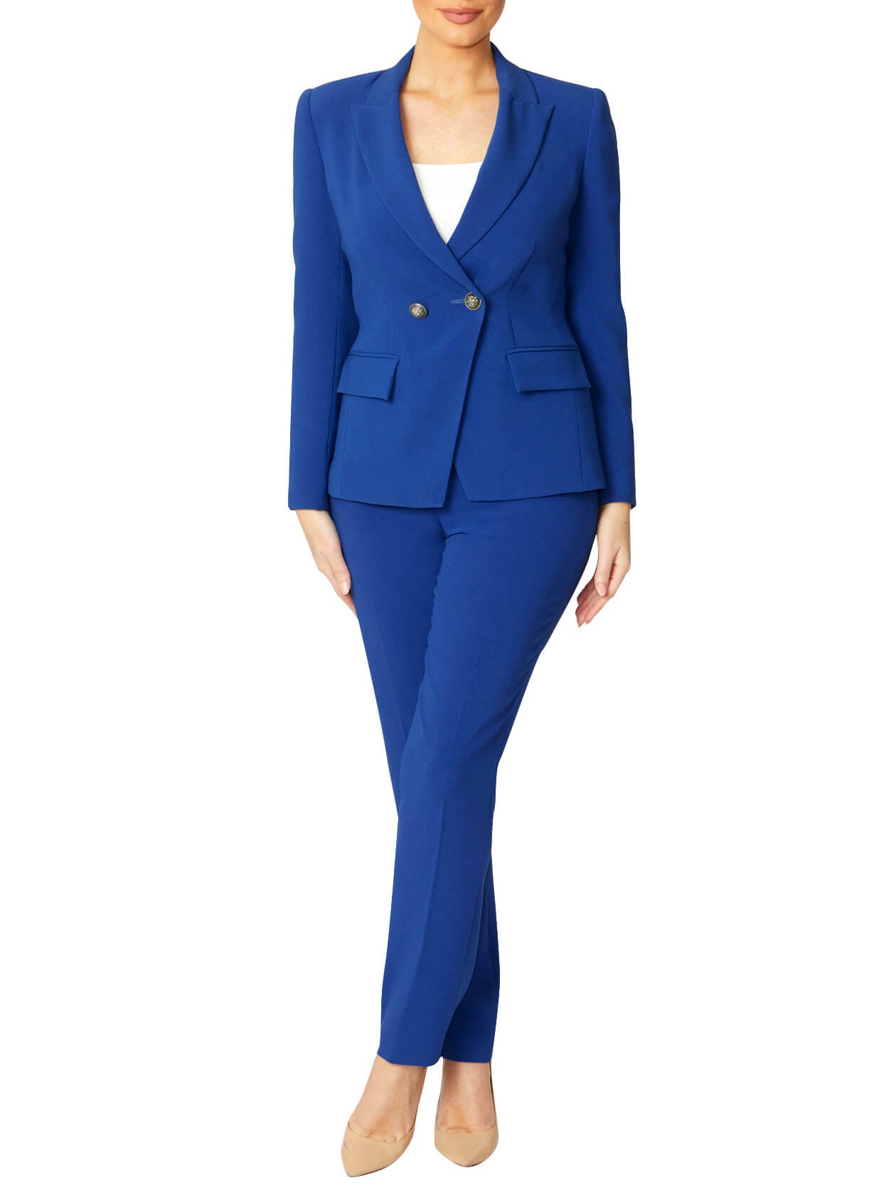 Vanessa Cobalt Double-Beasted Jacket