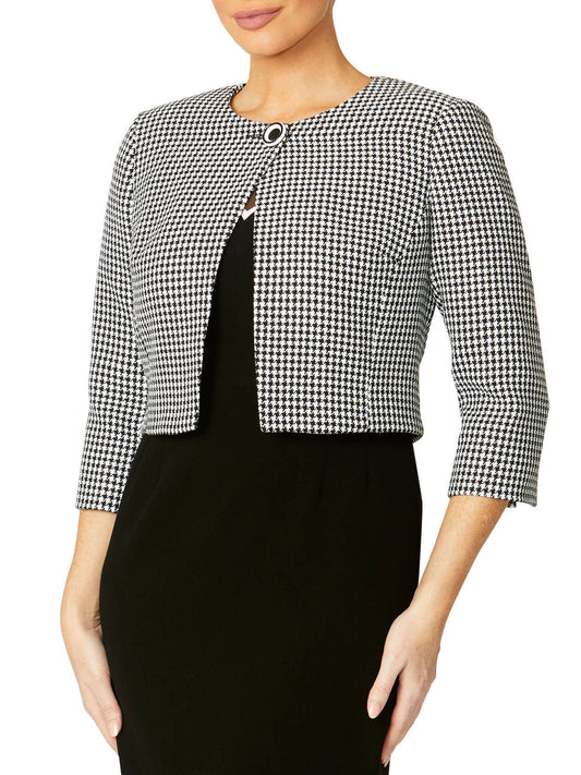 Jackie Houndstooth Single Button Jacket