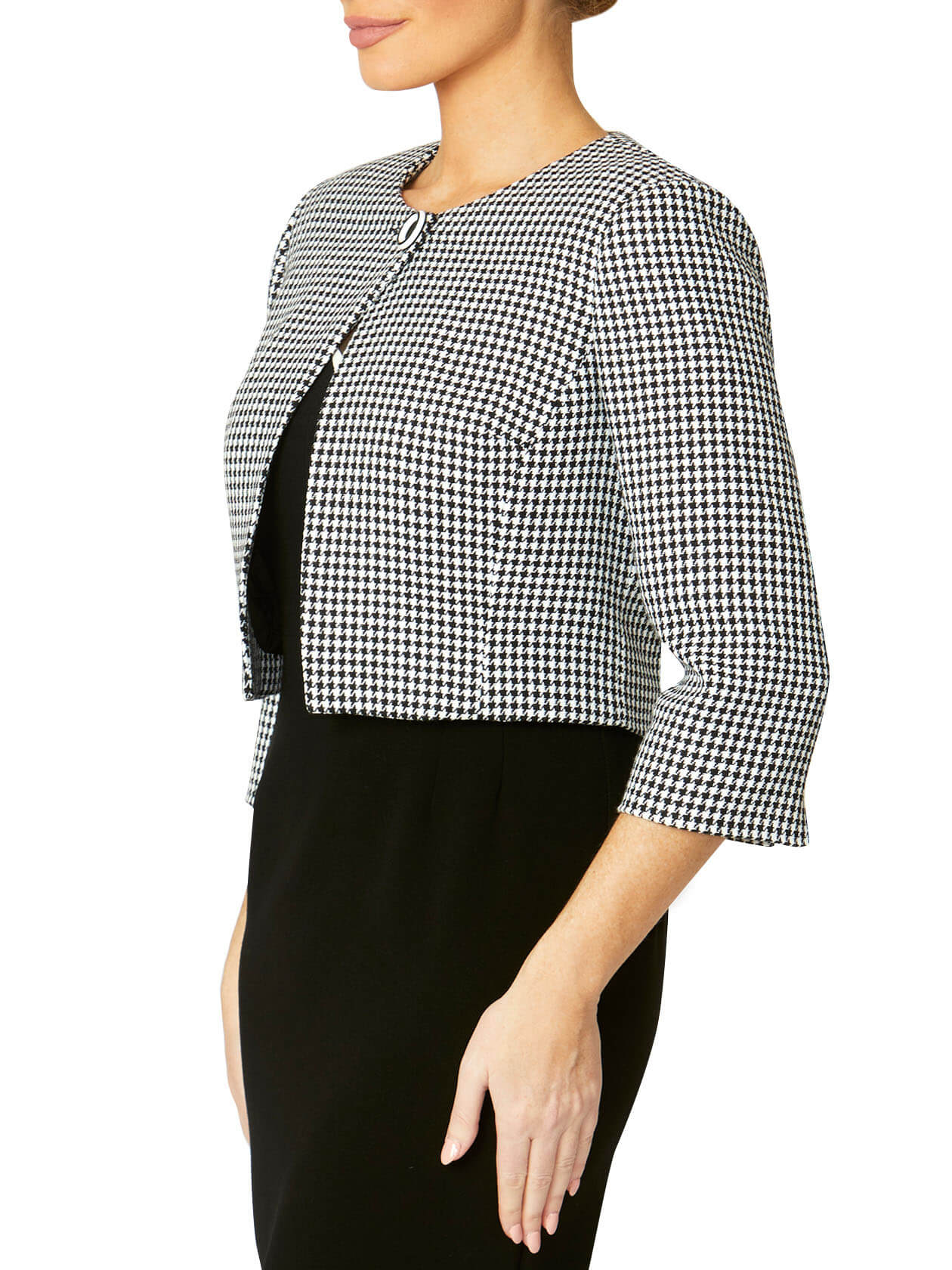 Jackie Houndstooth Single Button Jacket