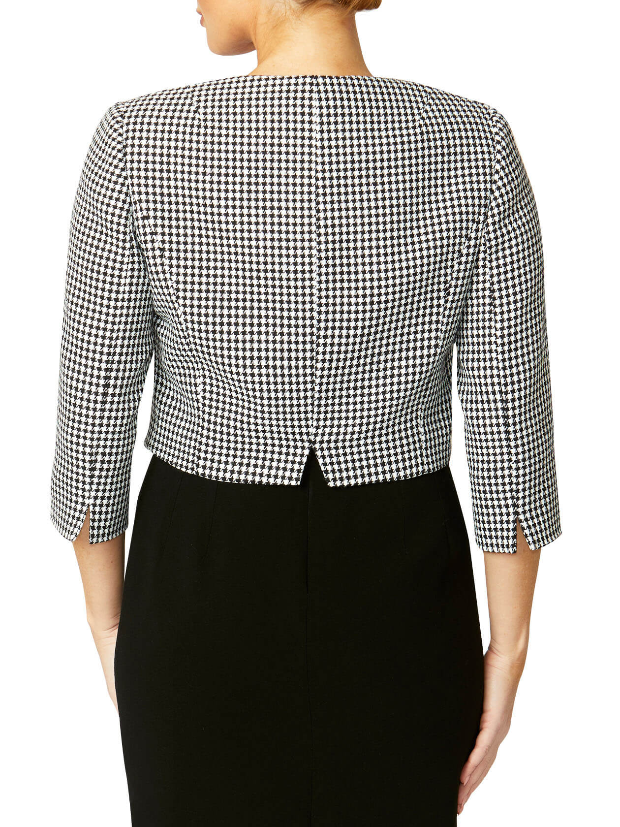 Jackie Houndstooth Single Button Jacket