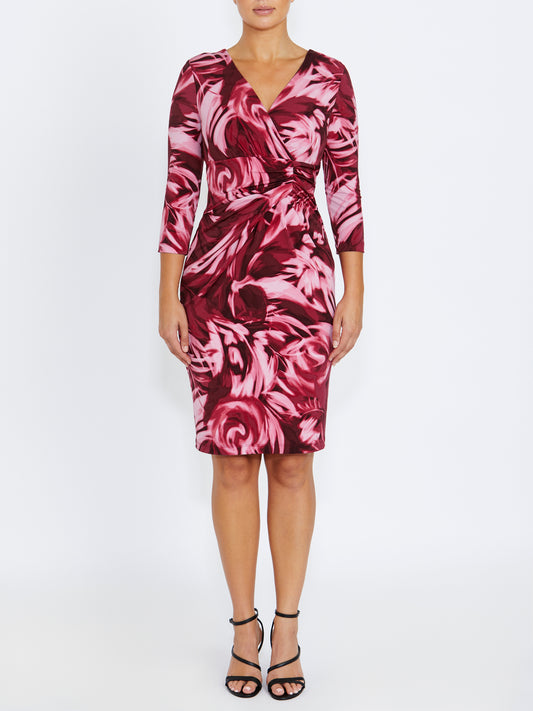 Emelynn Burgundy Jersey Dress