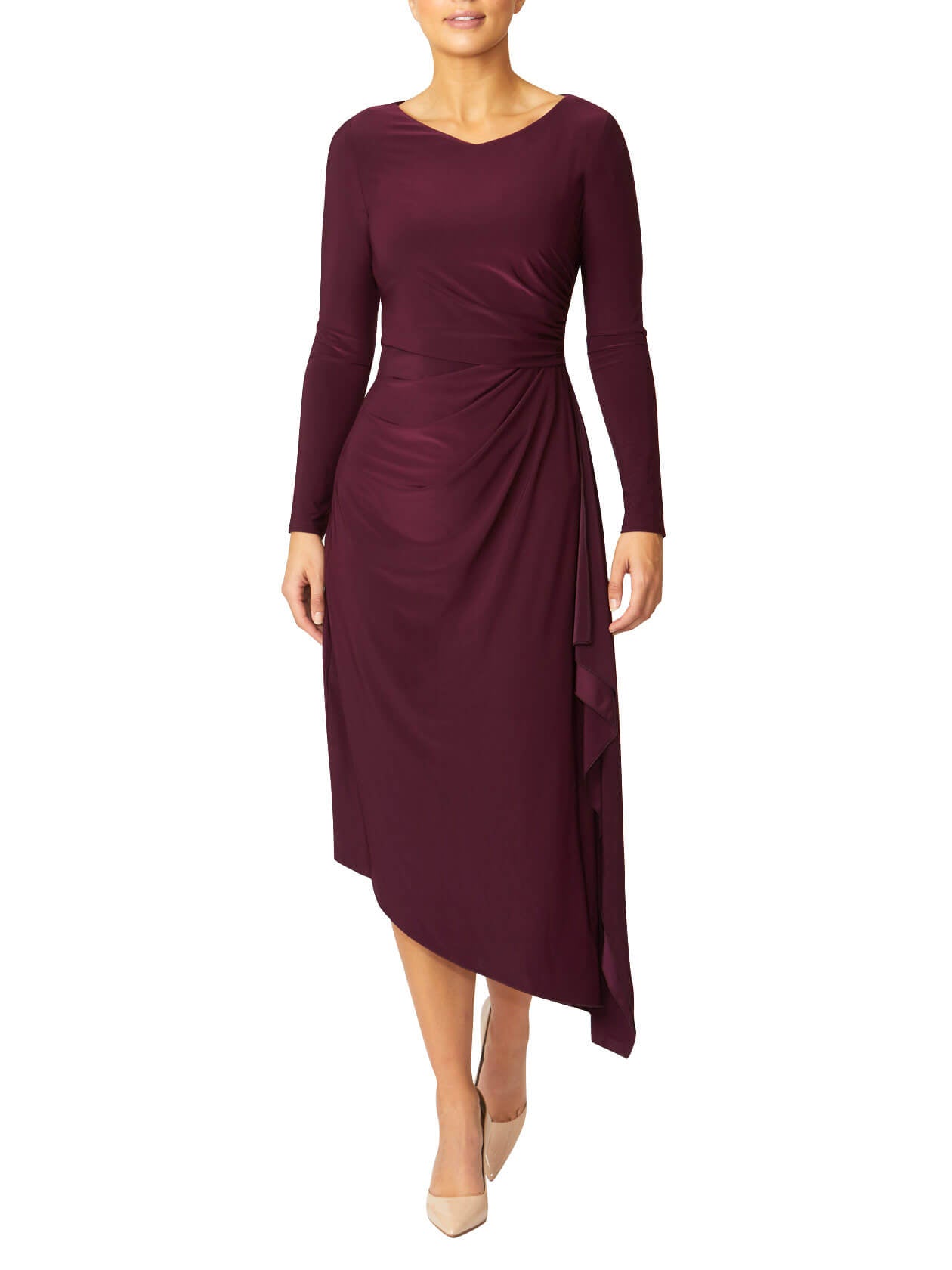 Nora Black Cherry Jersey Dress