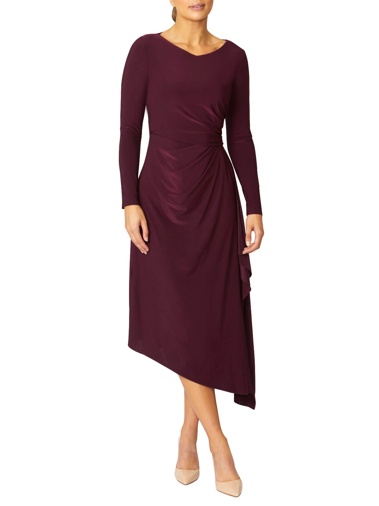 Nora Black Cherry Jersey Dress