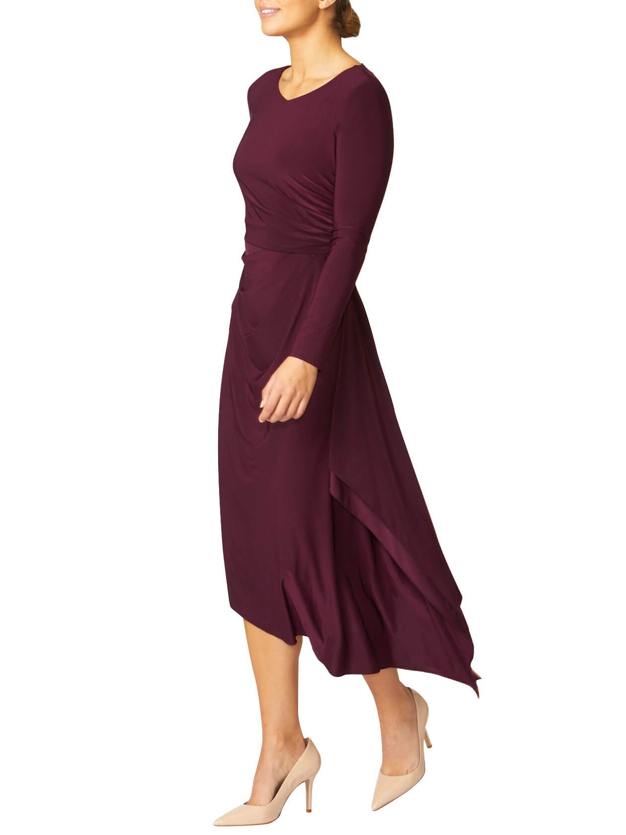 Nora Black Cherry Jersey Dress