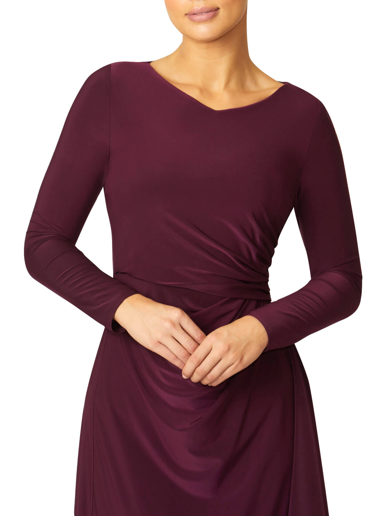Nora Black Cherry Jersey Dress