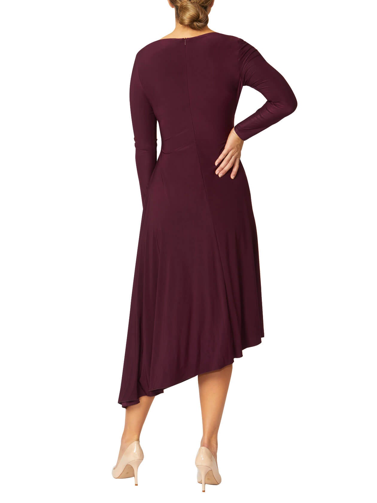 Nora Black Cherry Jersey Dress