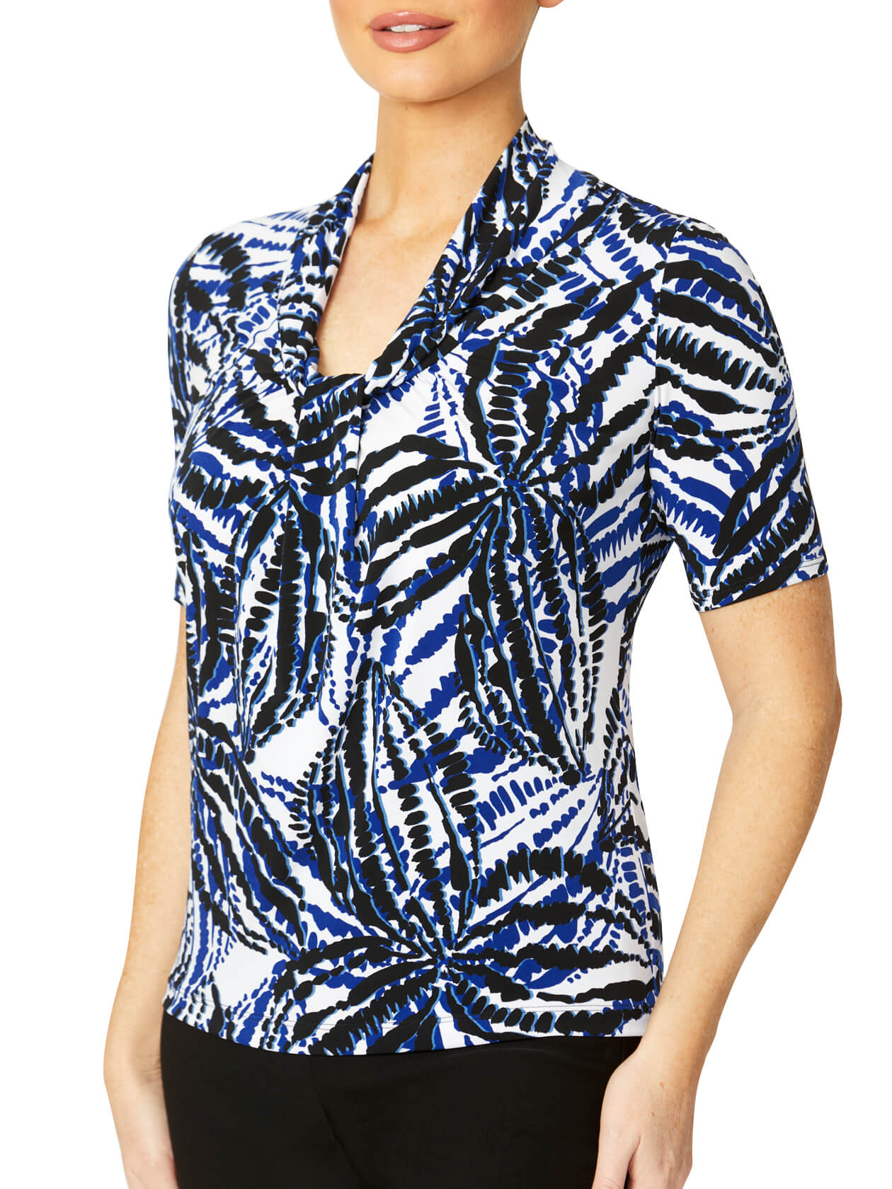 Roma Palm Print Jersey Top