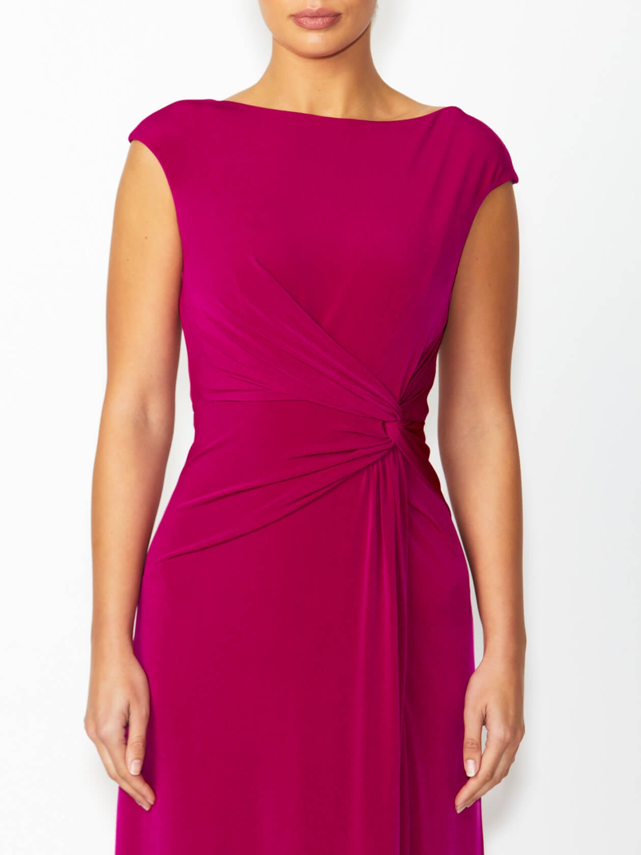 Women's Jersey Floor Length Gown in Pink | Tiffany