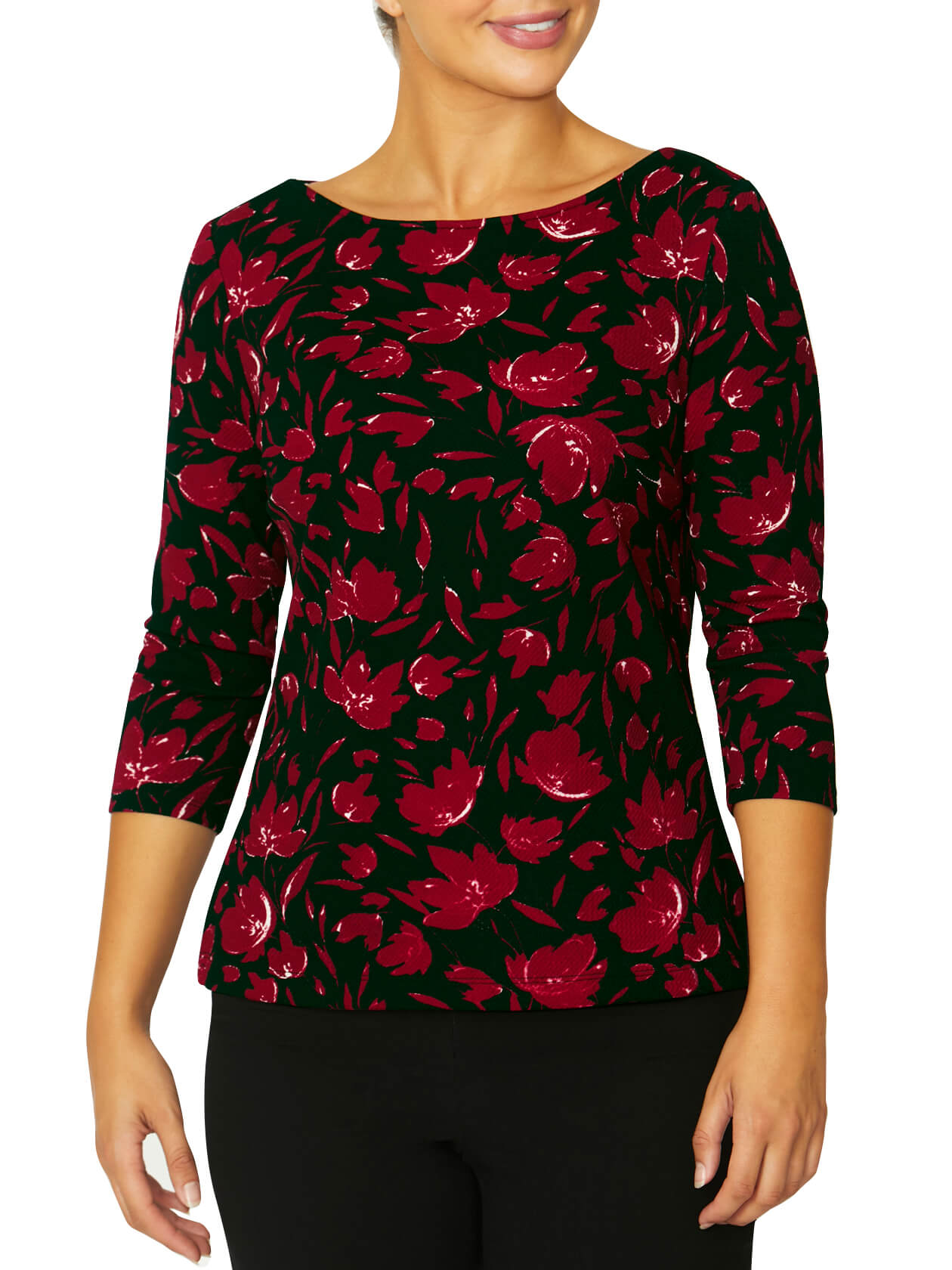 Remy Black and Red Jersey Top