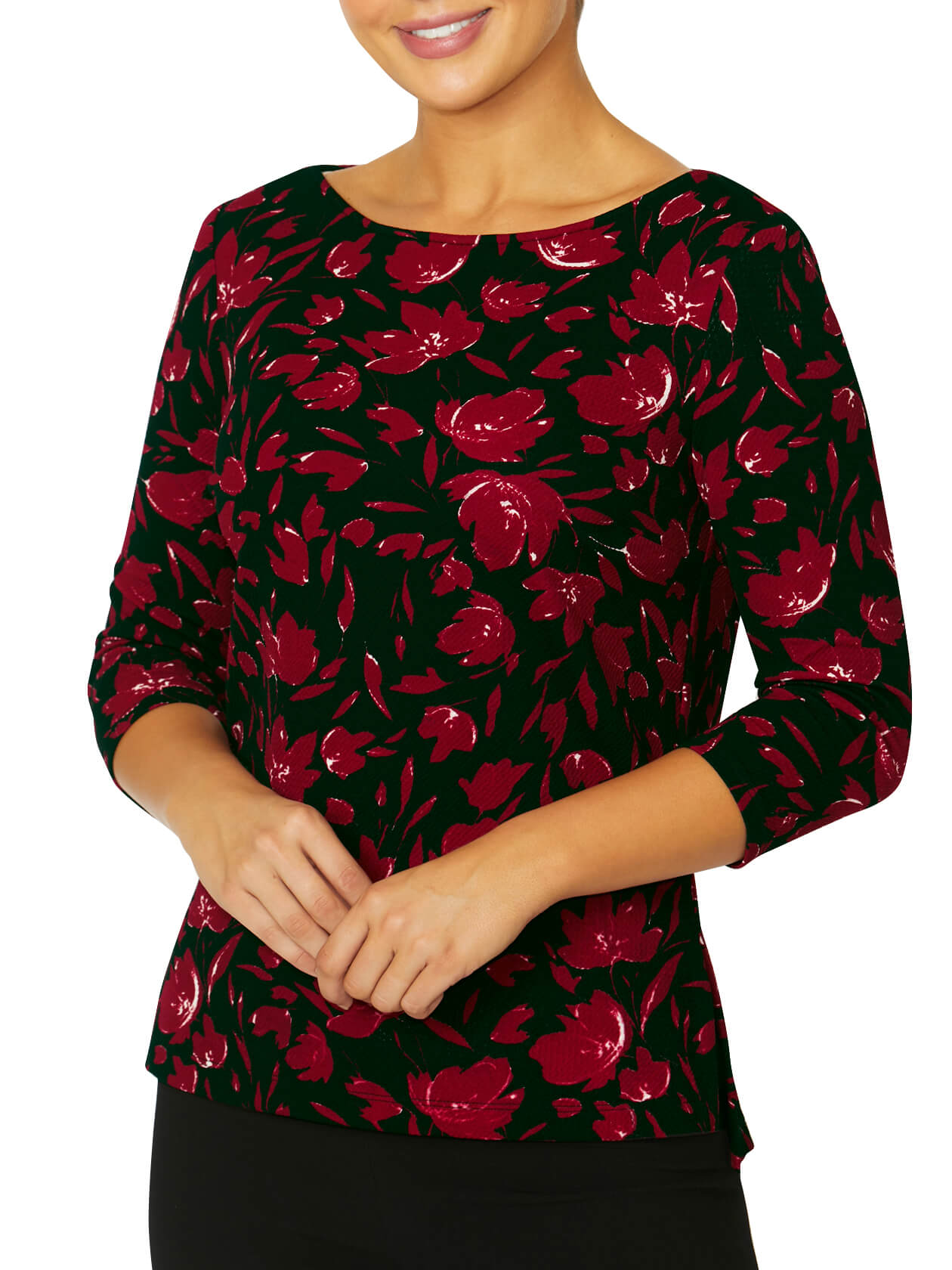 Remy Black and Red Jersey Top
