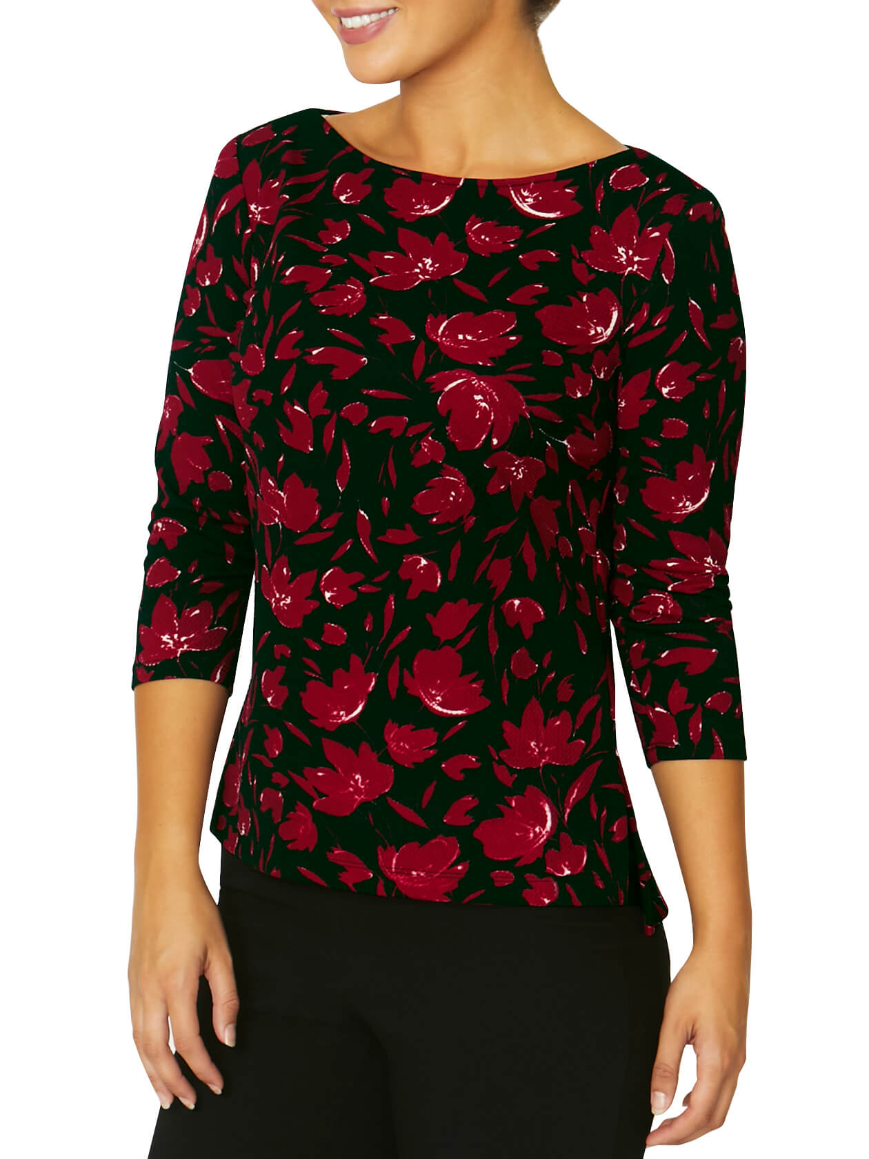 Remy Black and Red Jersey Top