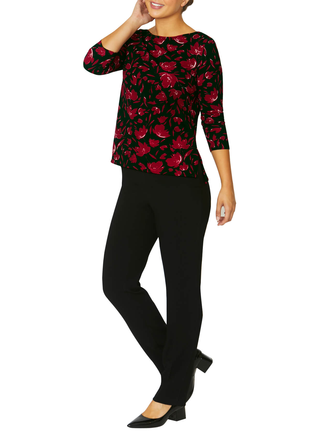 Remy Black and Red Jersey Top