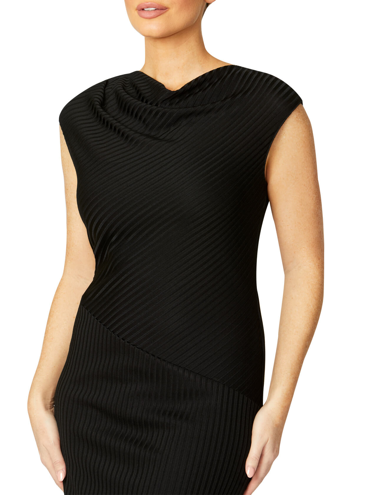 Anita Black Ribbed Dress