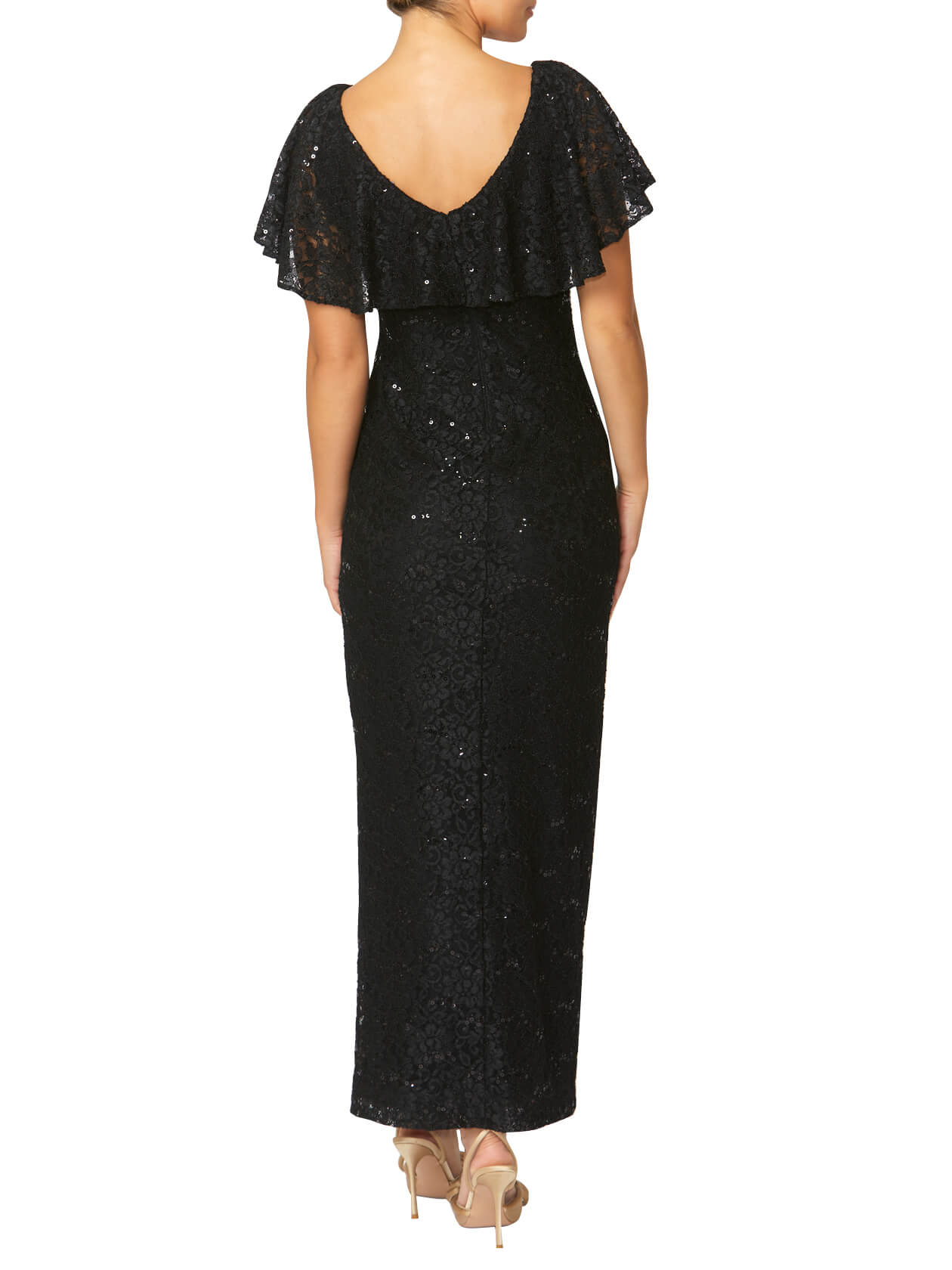 Trudy Black Sequin Lace Gown