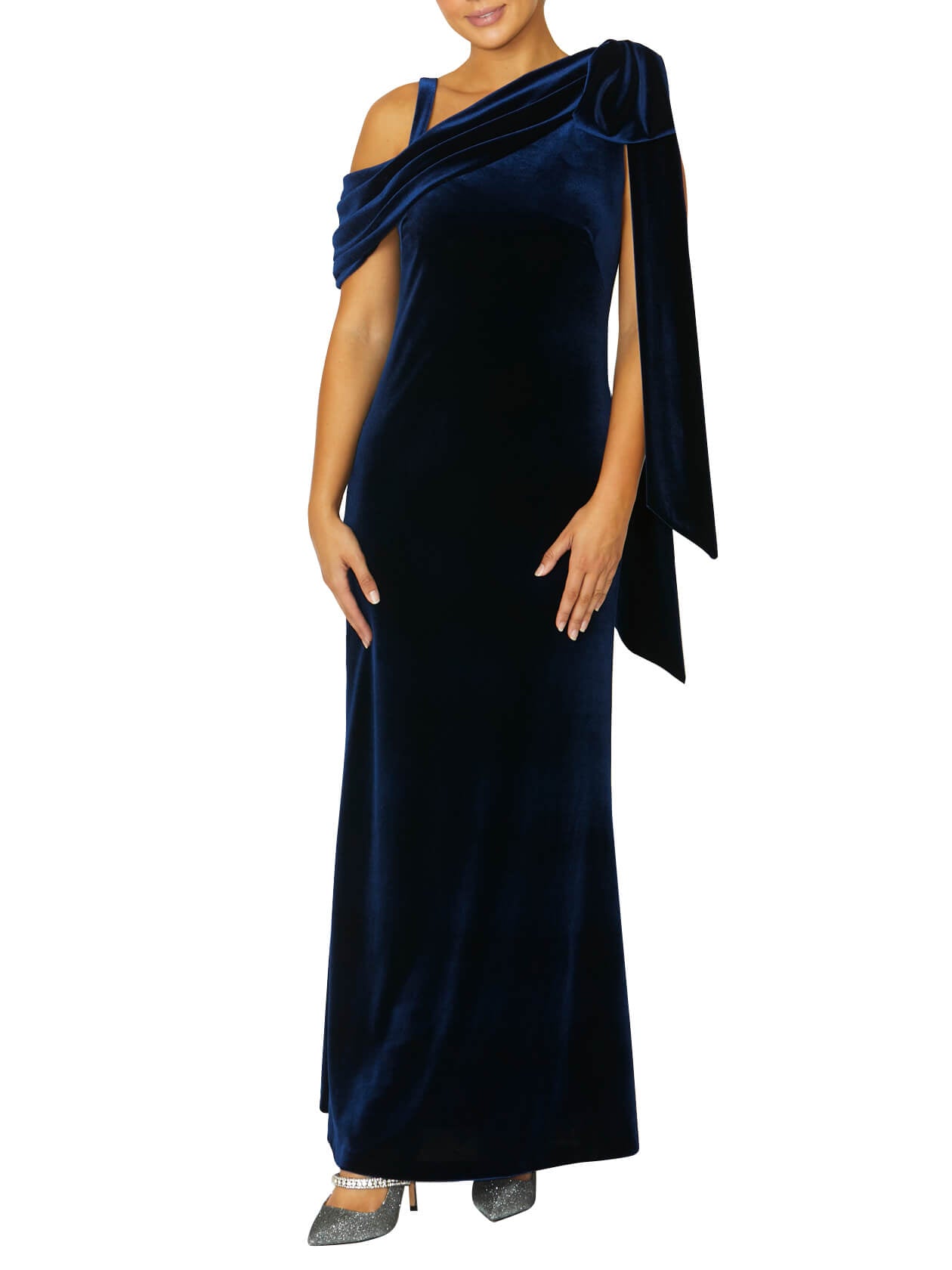 Madeline Sapphire Velour Gown