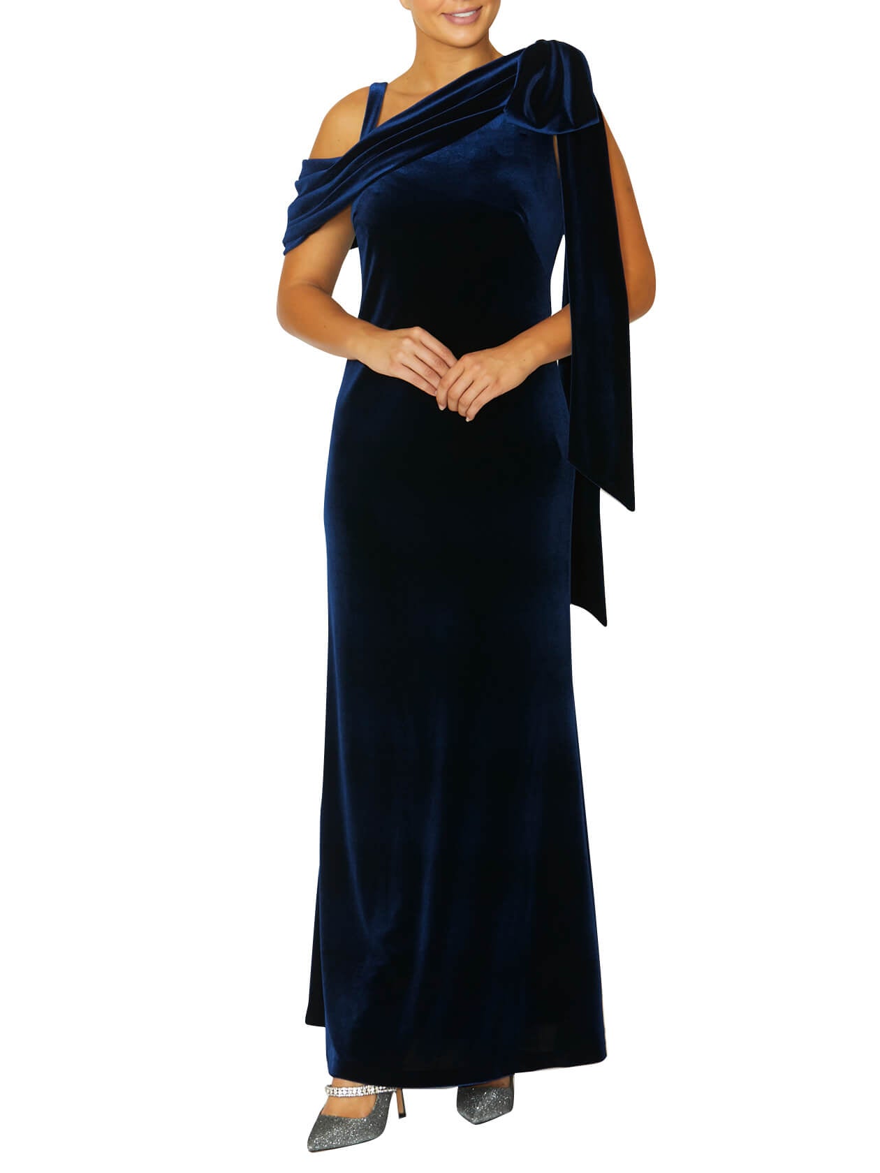 Madeline Sapphire Velour Gown