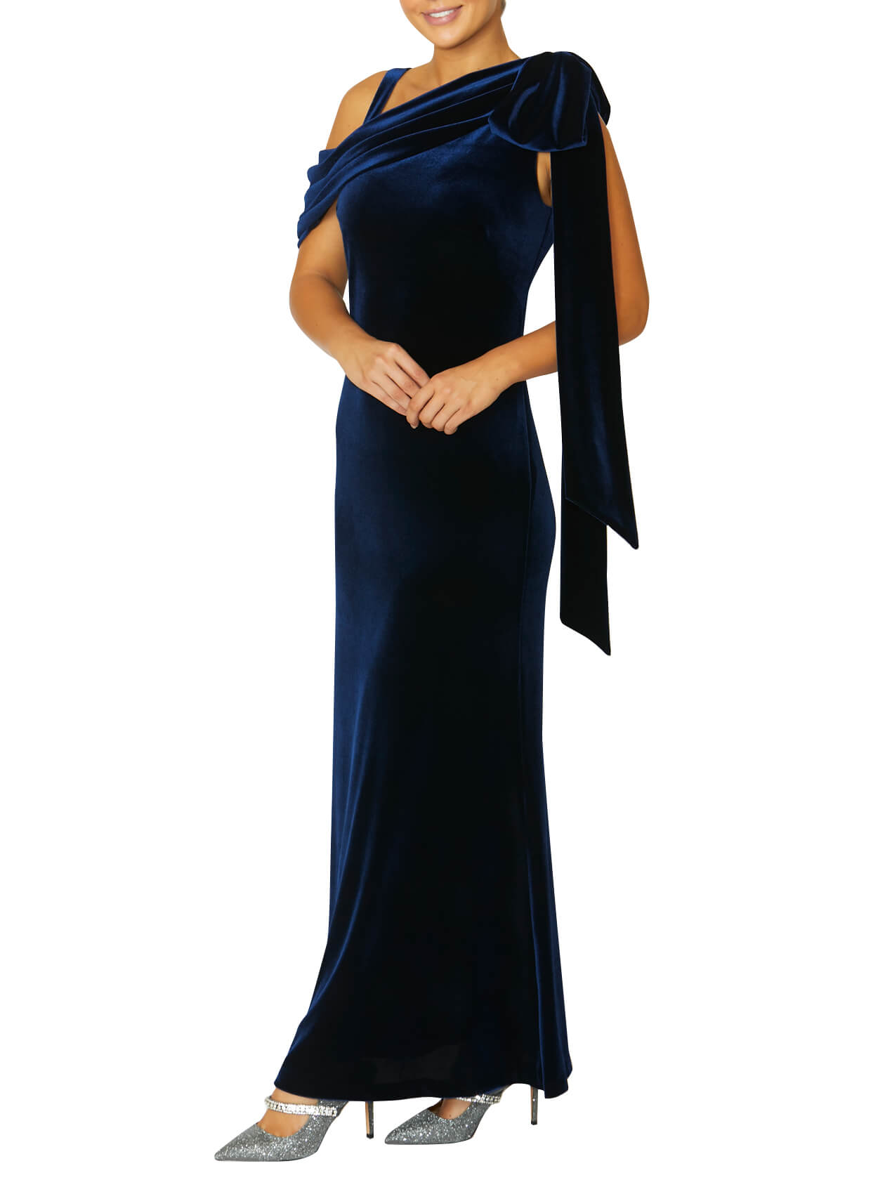 Madeline Sapphire Velour Gown