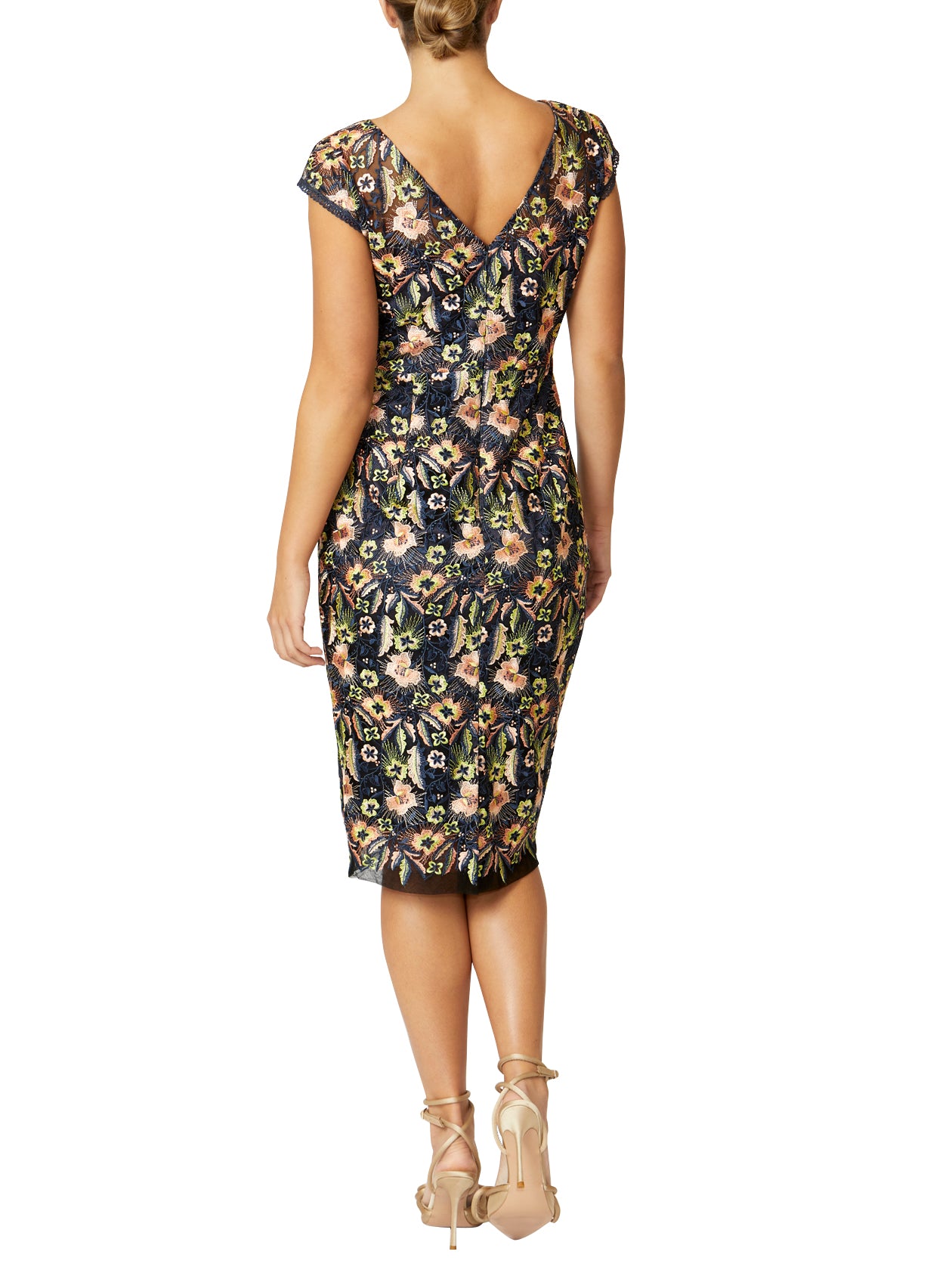 Claire Navy Embroidered Shift Dress