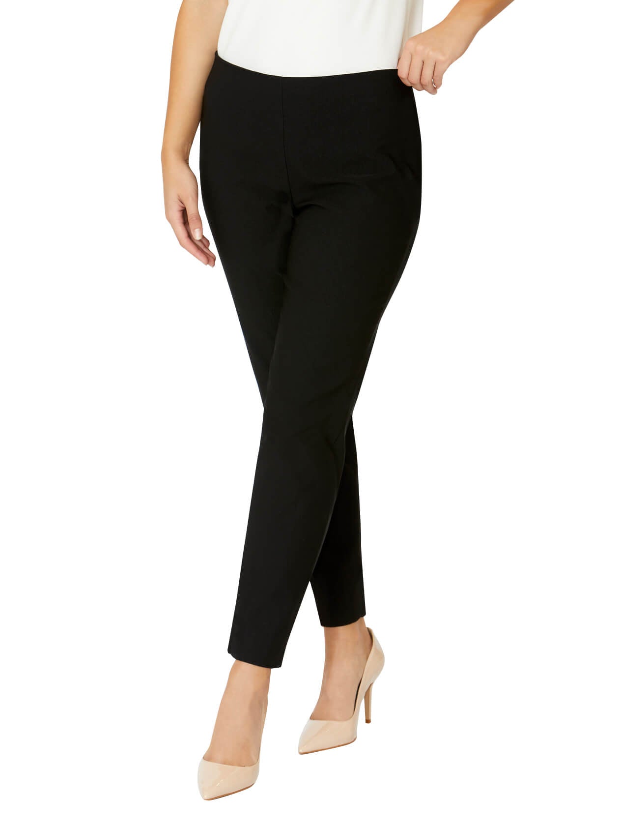 Black Bengaline Capri Stretch Pant | Anthea Crawford