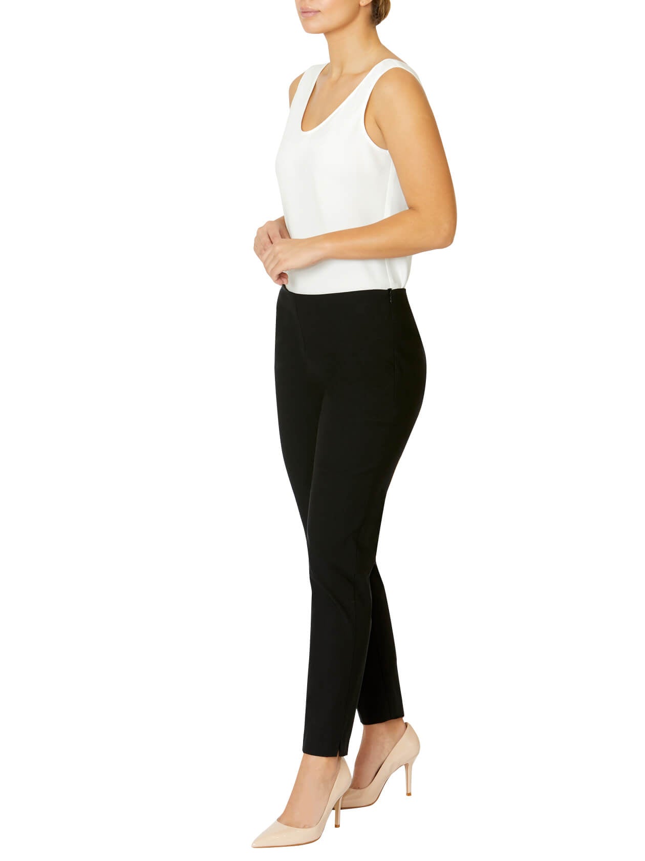 Black Bengaline Capri Stretch Pant | Anthea Crawford