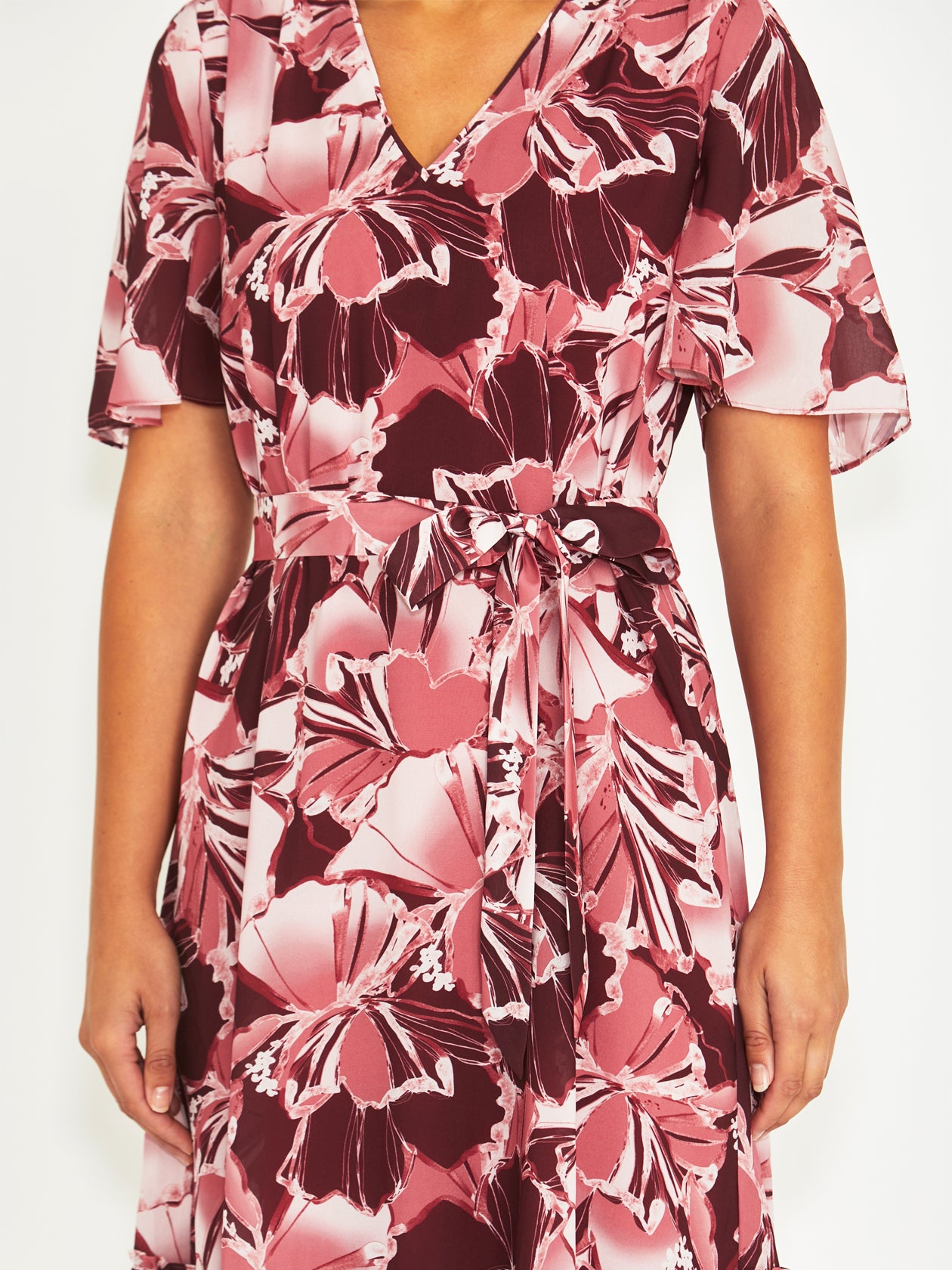 Irina Red Opal Chiffon Dress