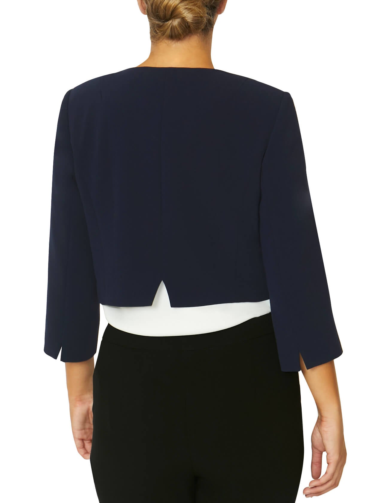 Navy Crepe Single Button Jacket | Anthea Crawford