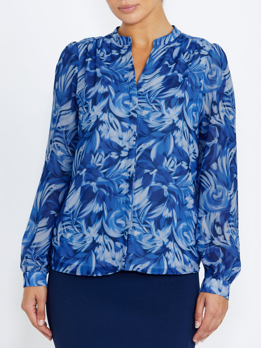 Ravina Blue Floral Blouse