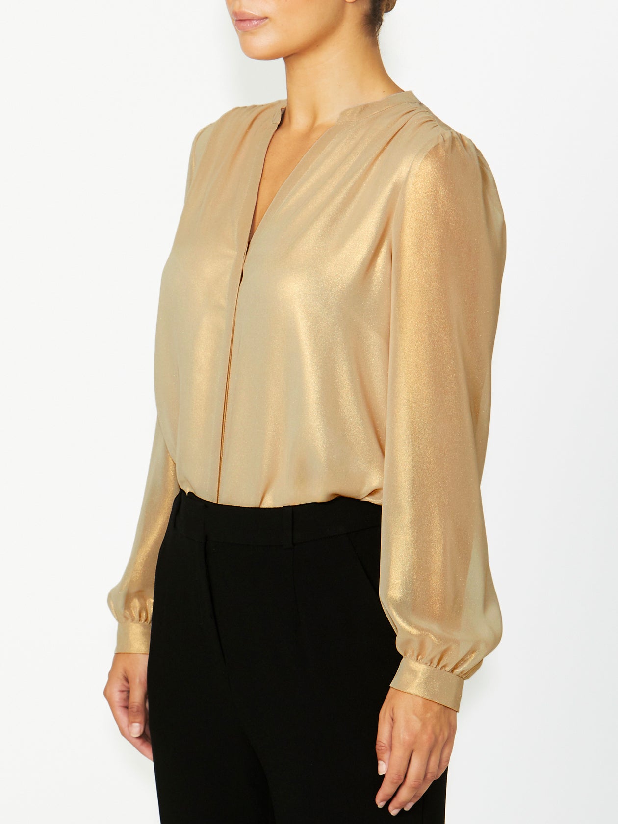 Women's Crepe Easy Fit Shirt in Yellow | Ravina