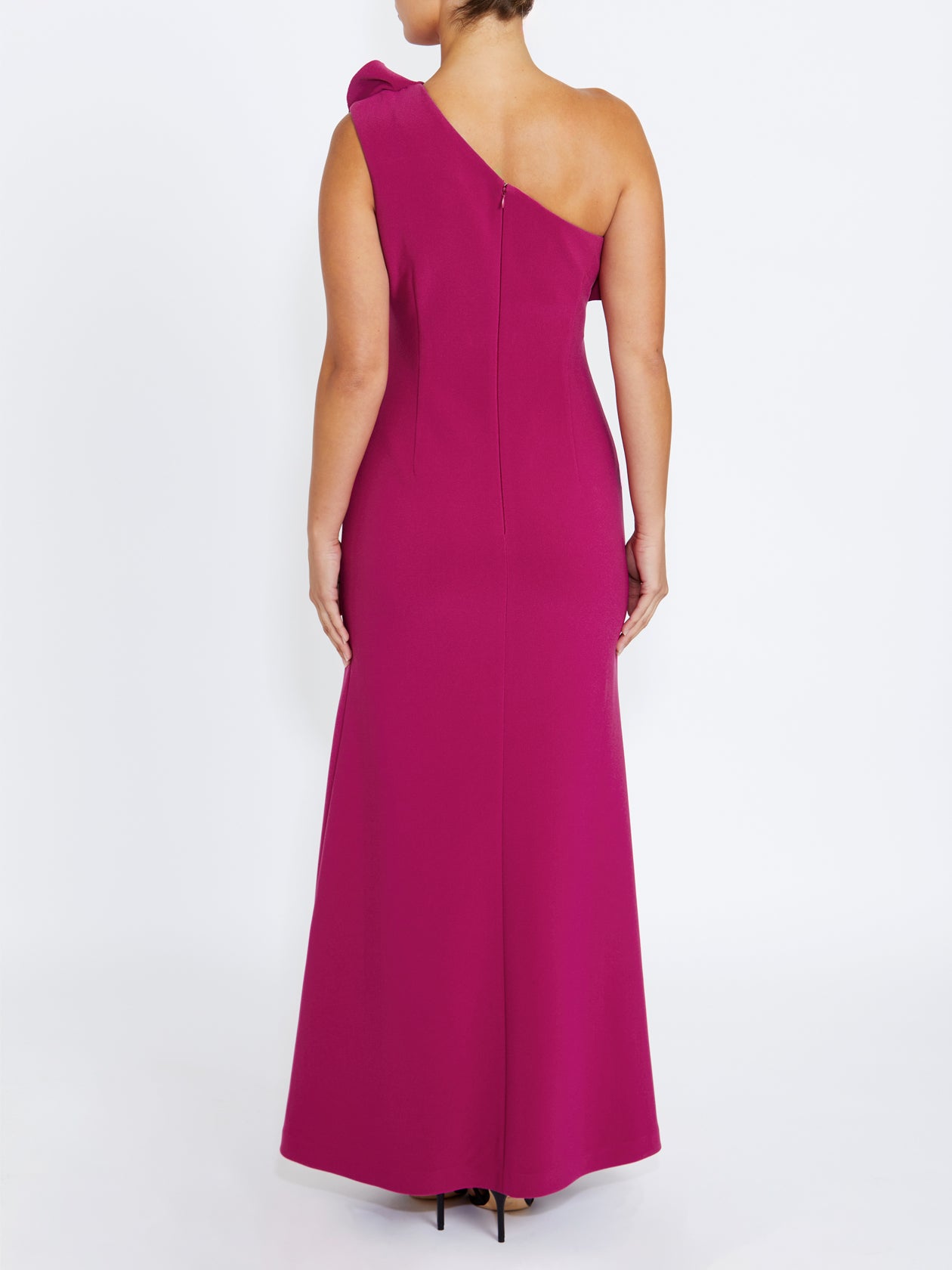 Women's Crepe Floor Length Gown in Pink | Tarquin