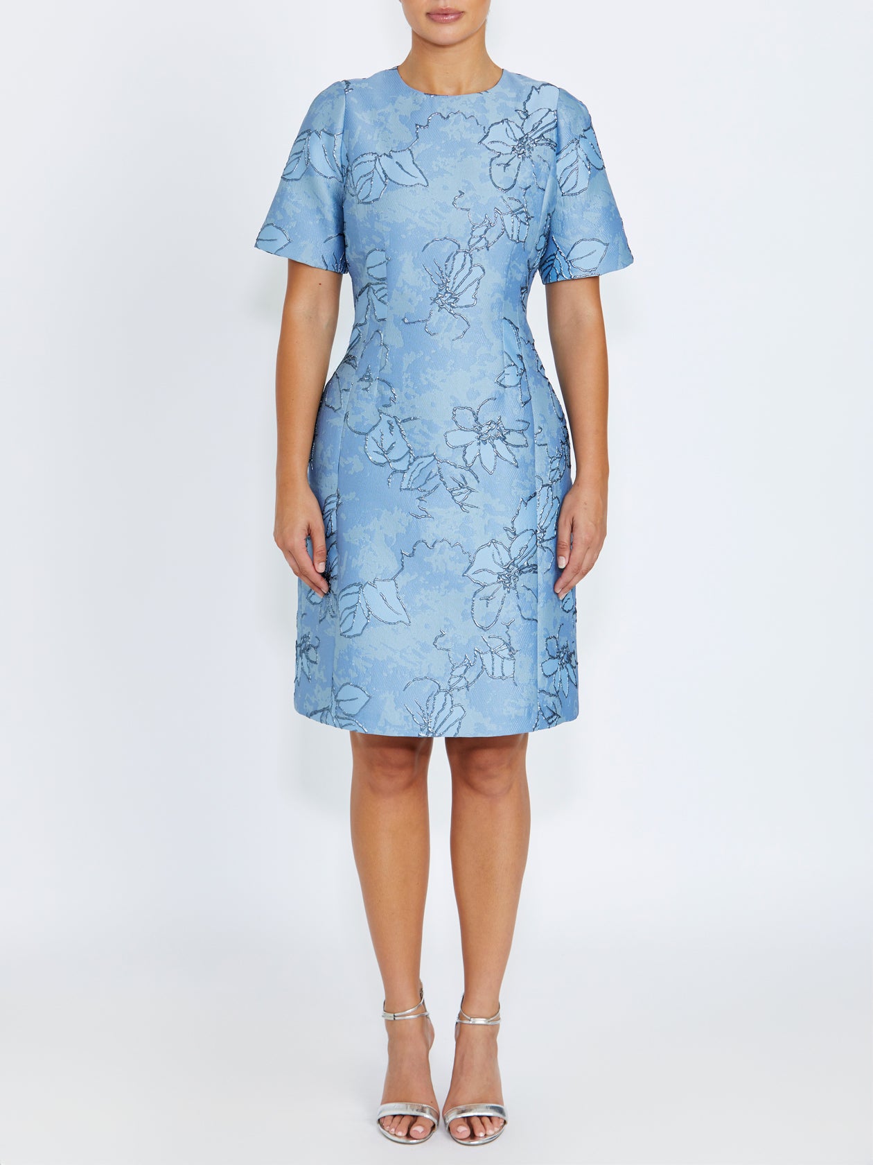 Women's Crepe Shift Dress in Blue | Florita Women's Crepe Shift Dress in Blue | Florita