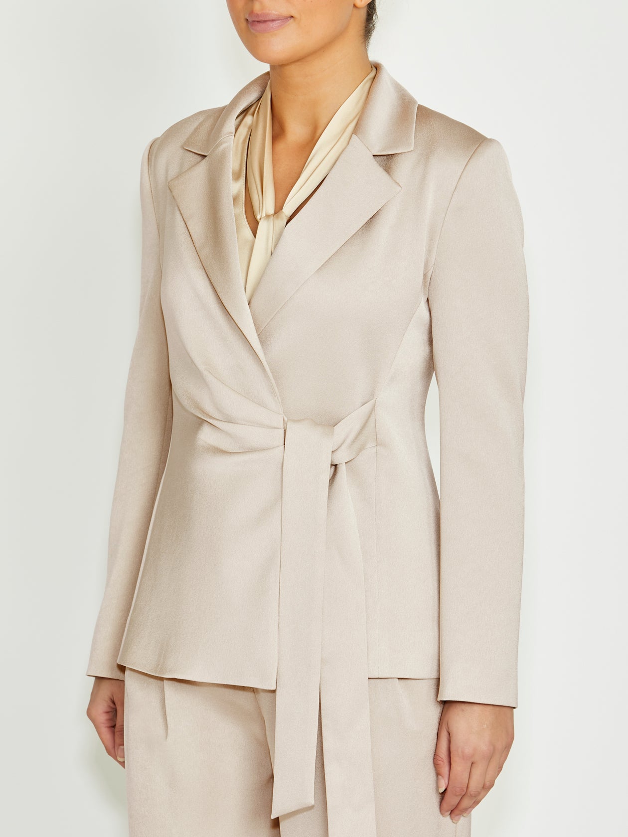Women's Crepe Wrap Jacket in Beige | Riviera