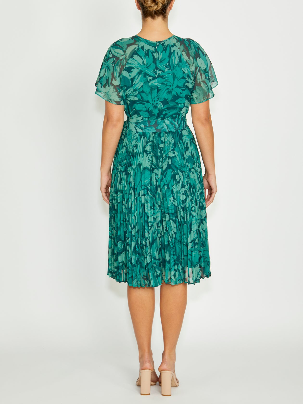 Women's Georgette Midi Length Dress in Green | Aldina