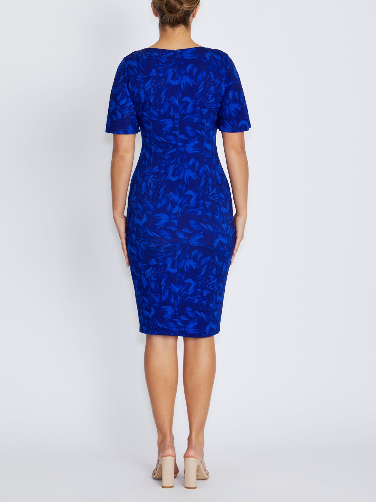 Viviana Indigo Abstract Print Jersey Dress