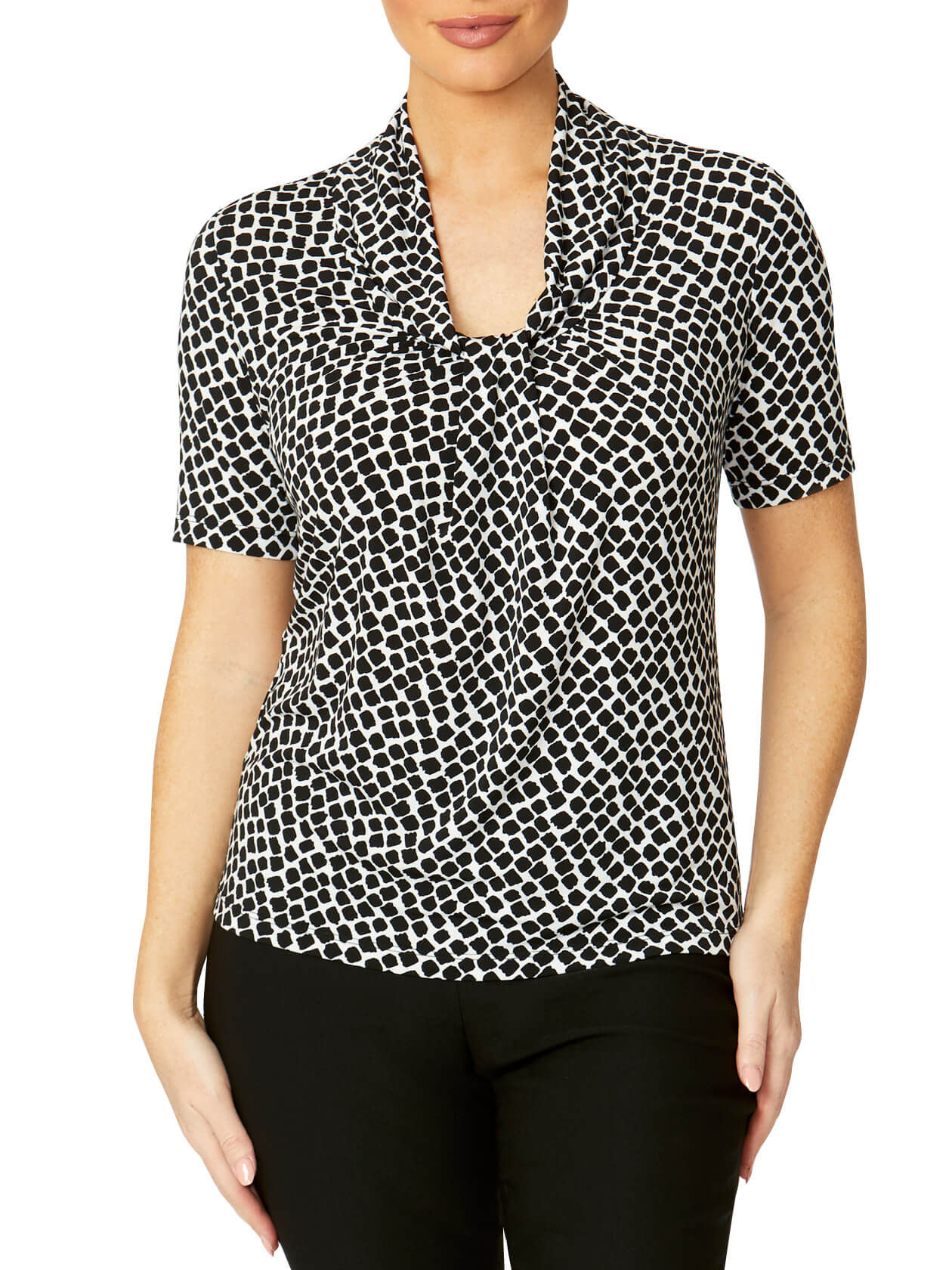 Roma Black Geo Jersey Top