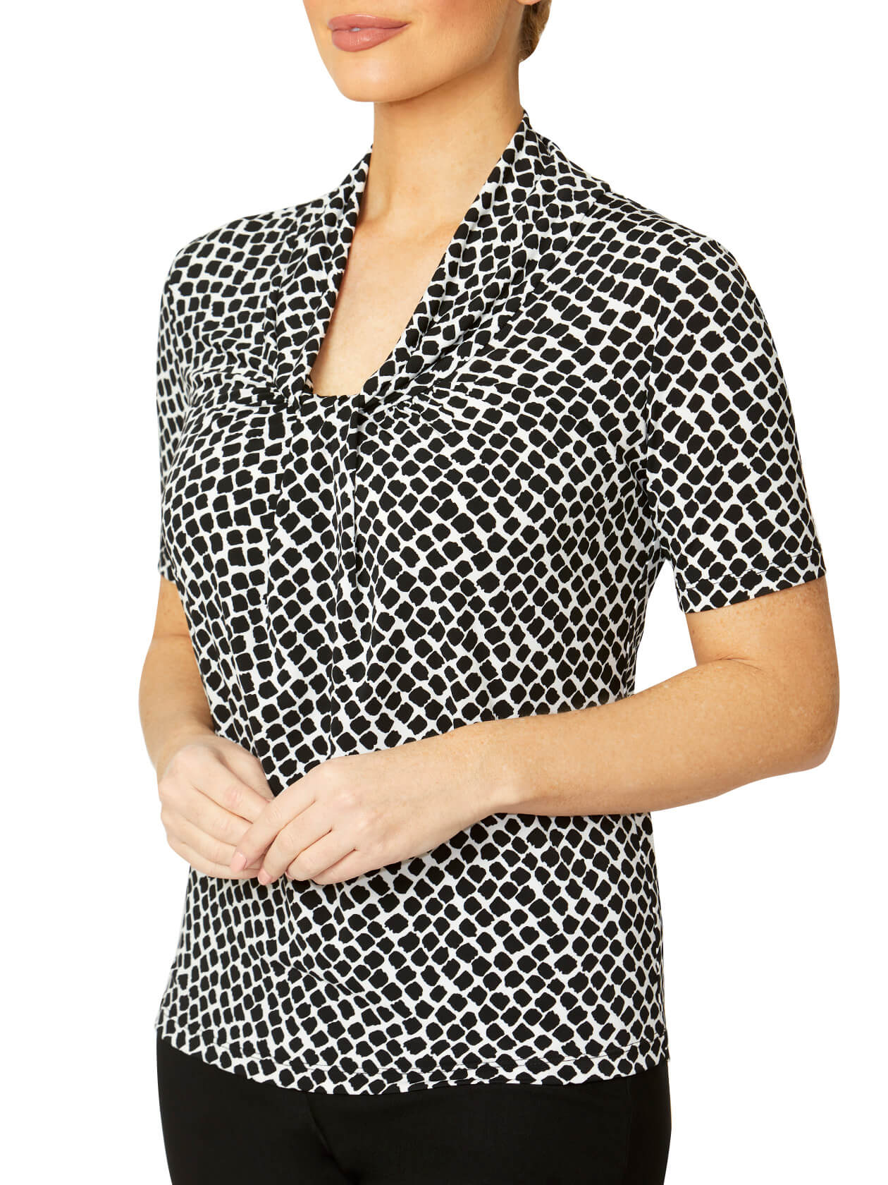 Roma Black Geo Jersey Top