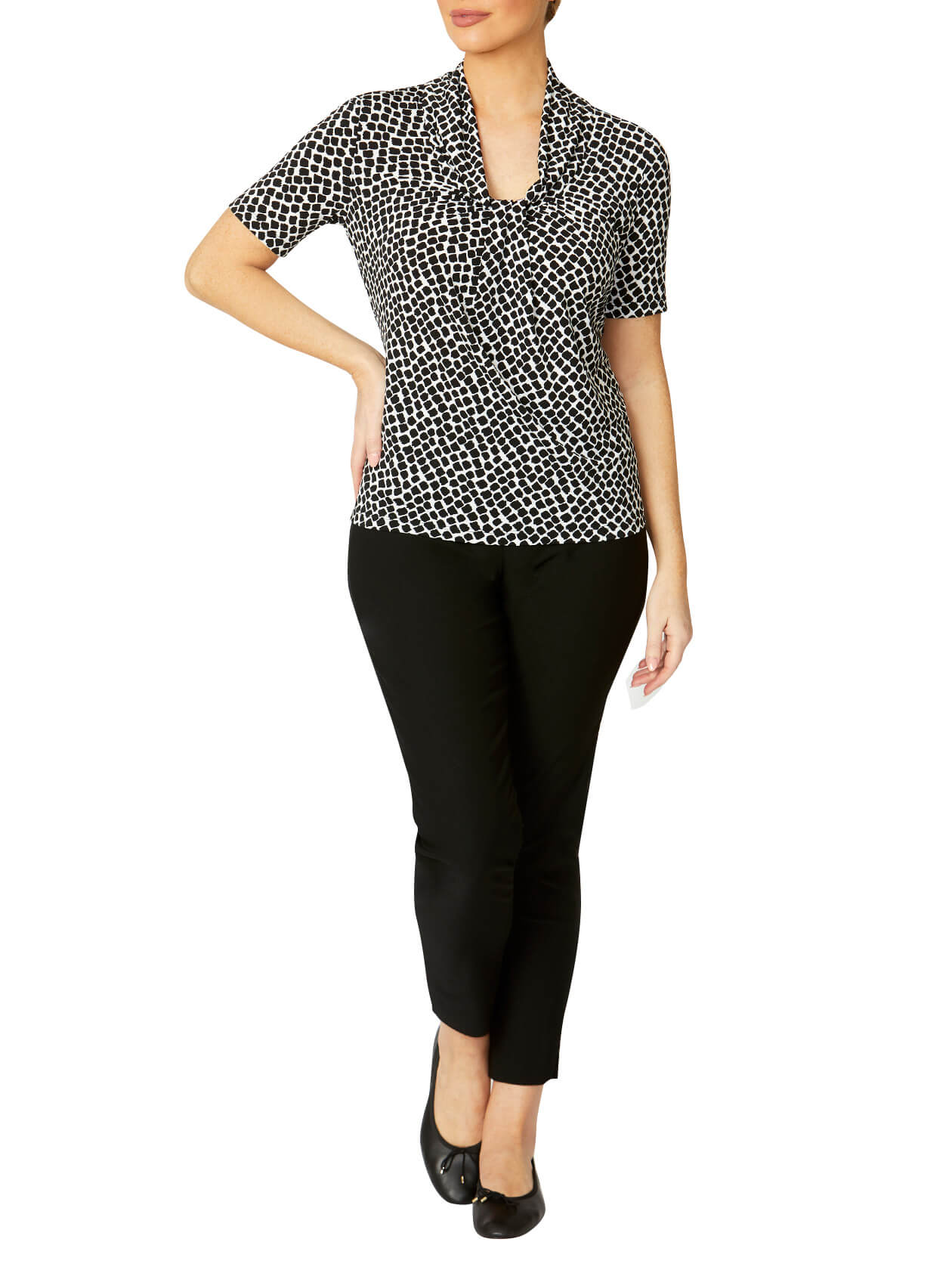 Roma Black Geo Jersey Top