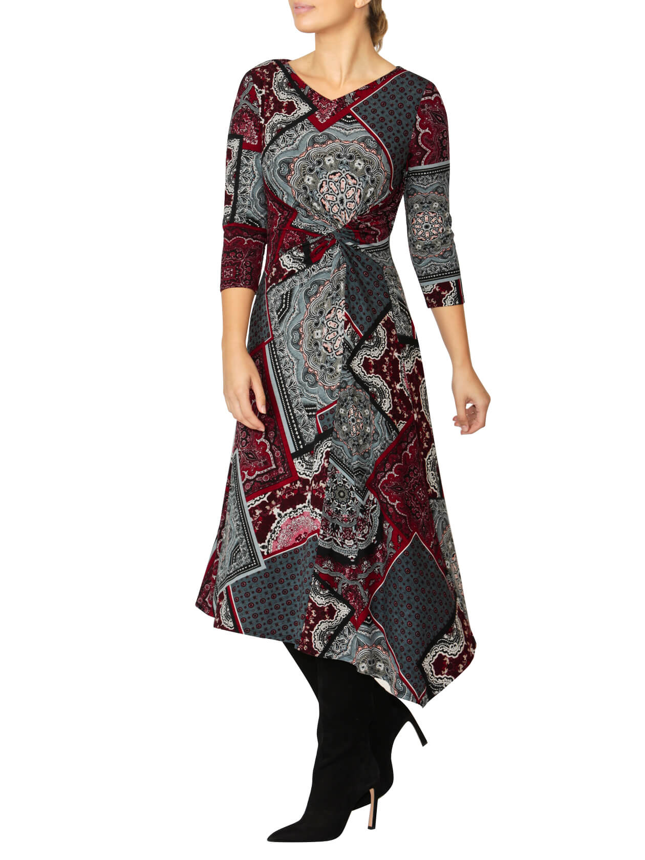 Anderson Red Paisley Jersey Dress