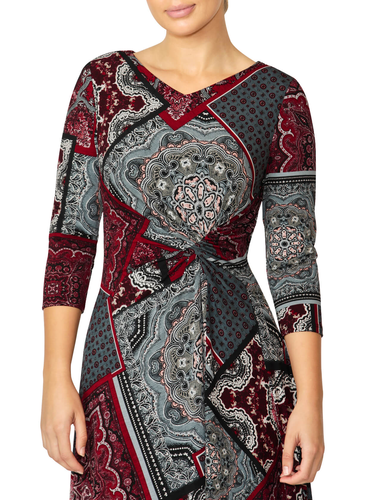 Anderson Red Paisley Jersey Dress