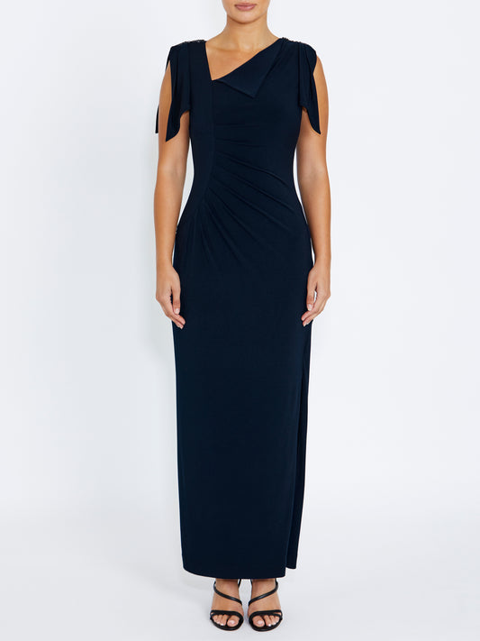 Hebe Navy Jersey Gown