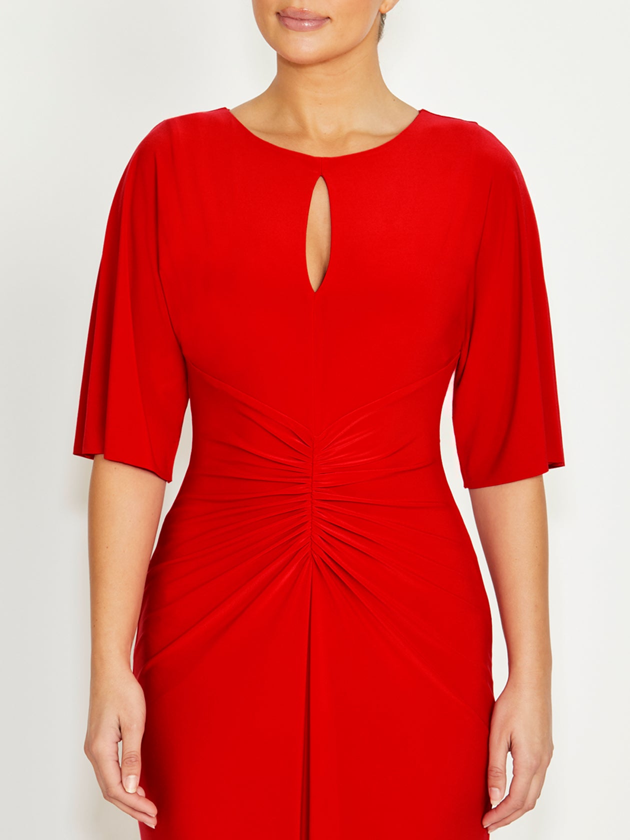 Women's Jersey Floor Length Gown in Red | Eden