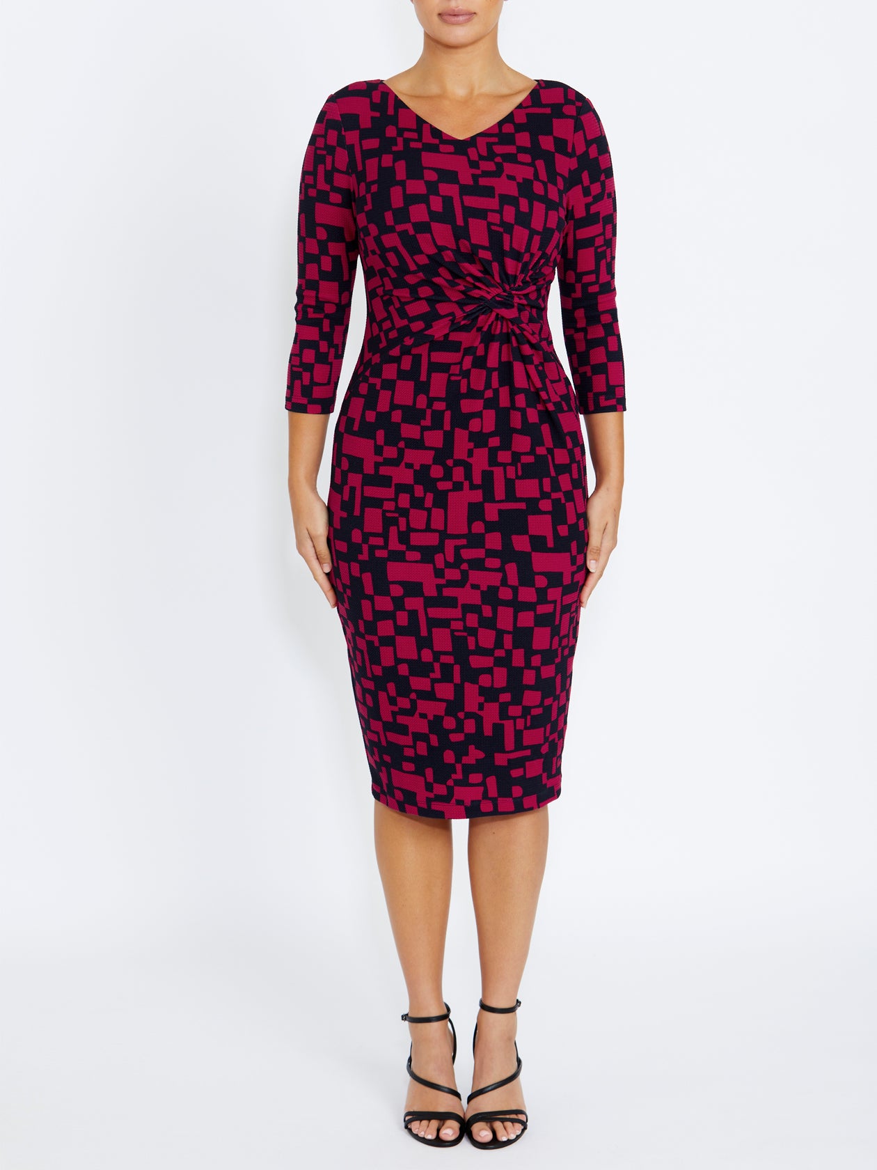 Verona Pink and Navy Jersey Dress