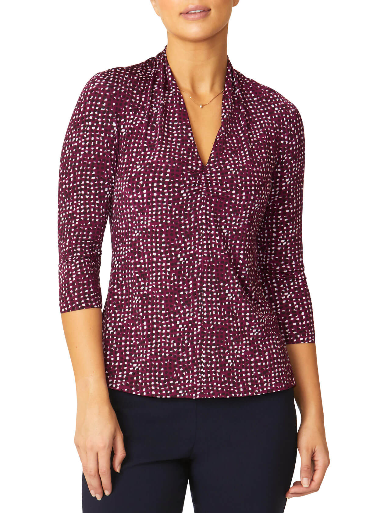 Cora Berry Confetti Jersey Top