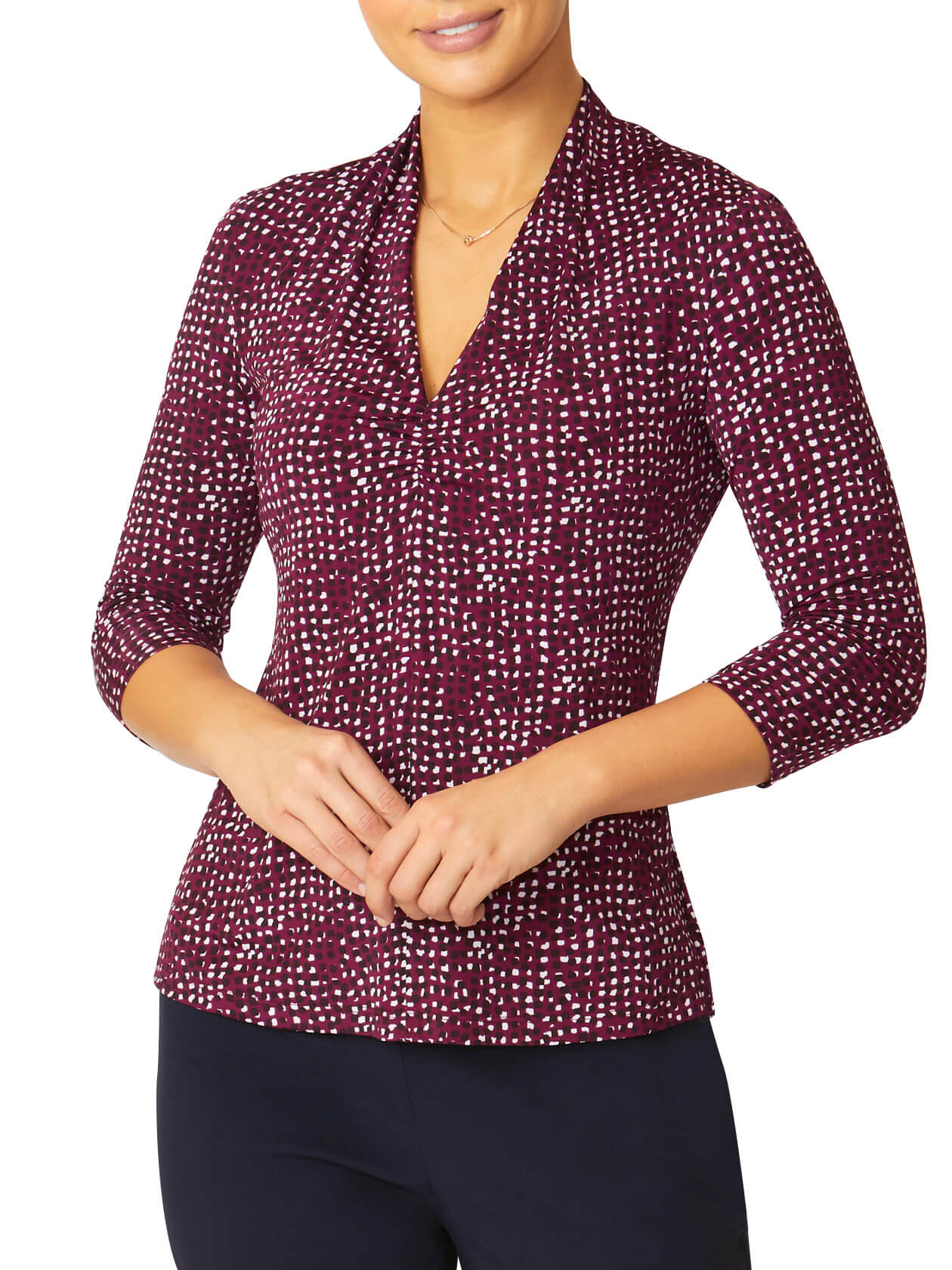 Cora Berry Confetti Jersey Top