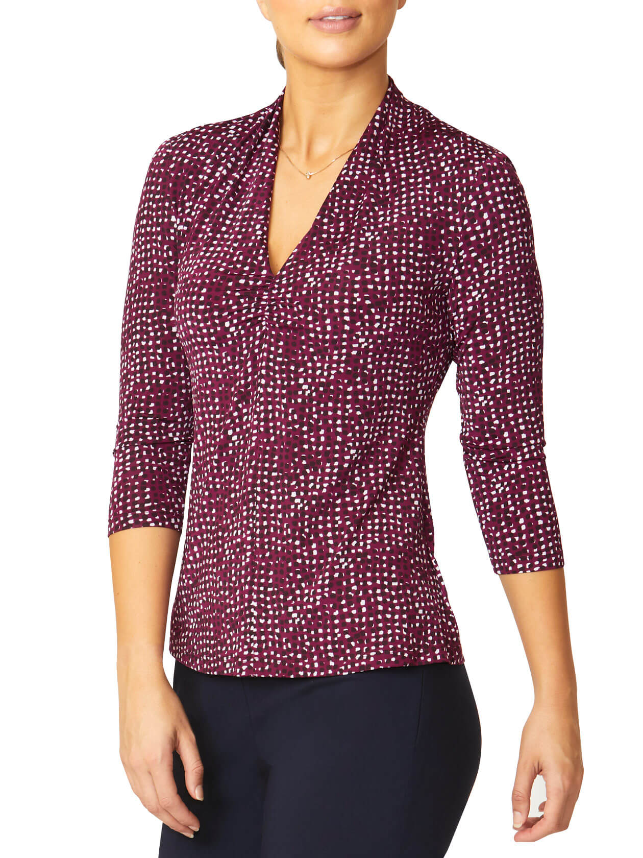 Cora Berry Confetti Jersey Top