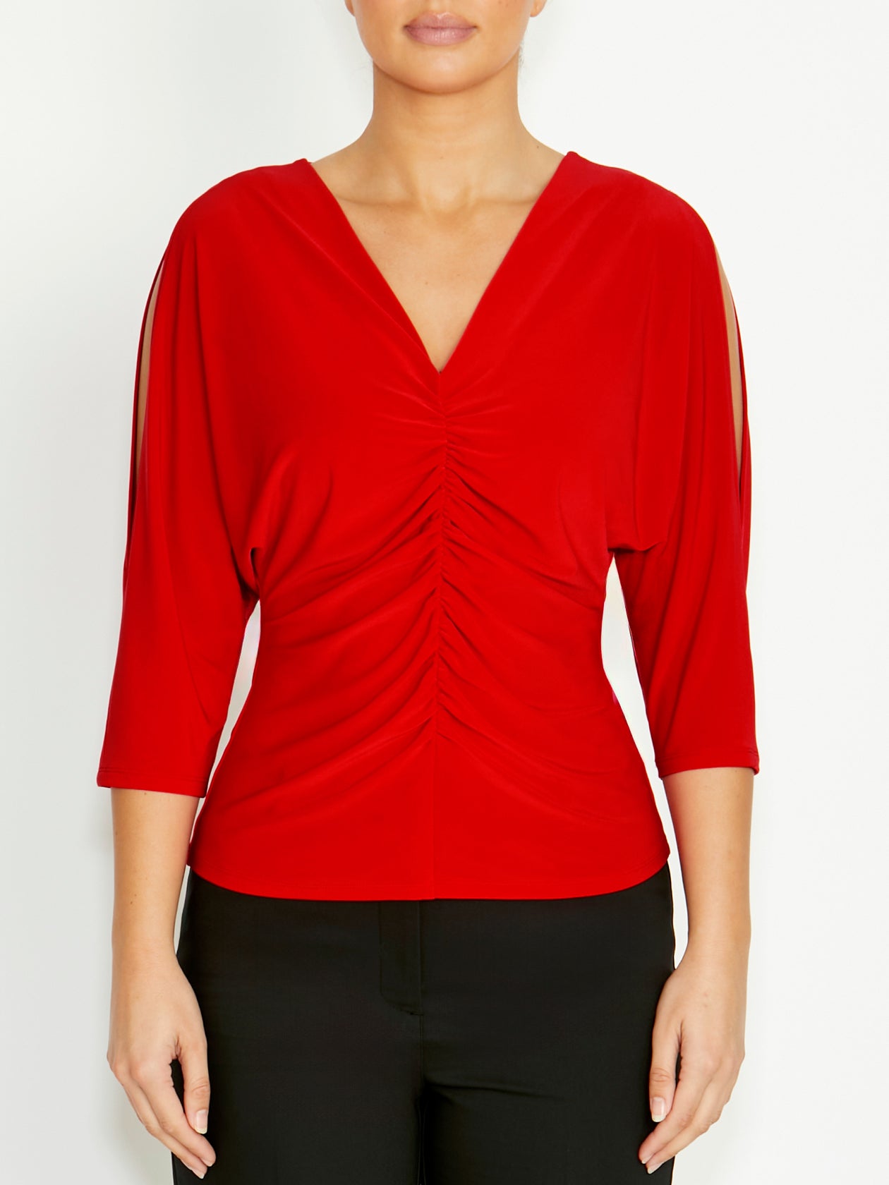 Women's Jersey Top in Red | Yasmina
