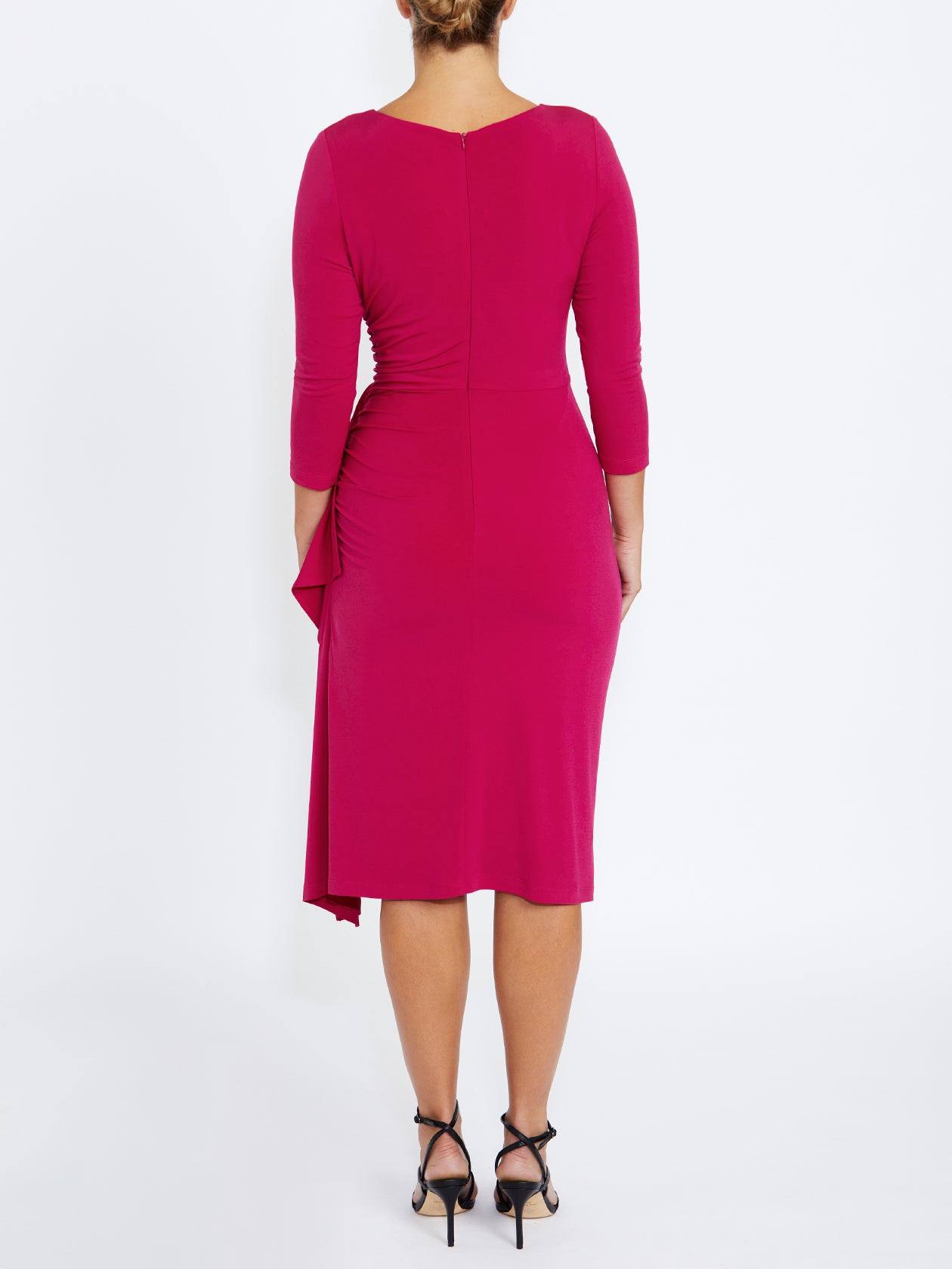 Women's Jersey V-neck Dress in Pink | Amber