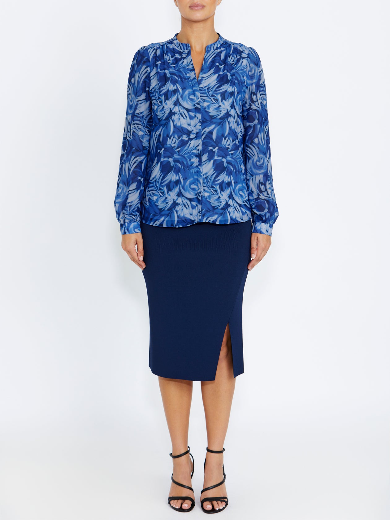 Ava Navy Knit Skirt