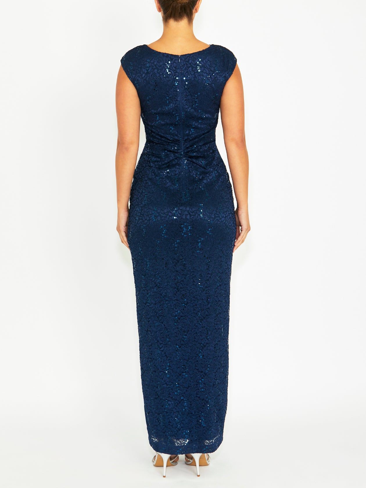 Yasmina Navy Lace Gown