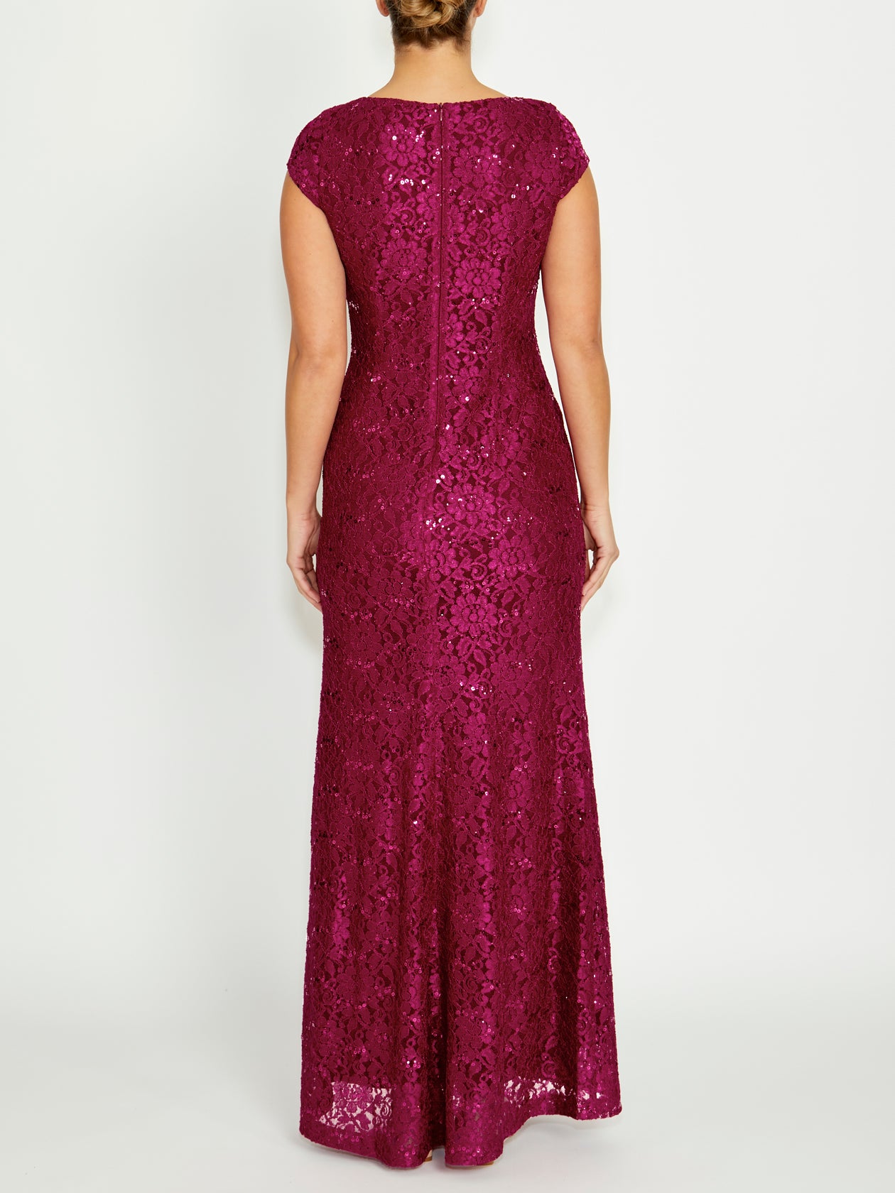 Leighton Magenta Lace Gown